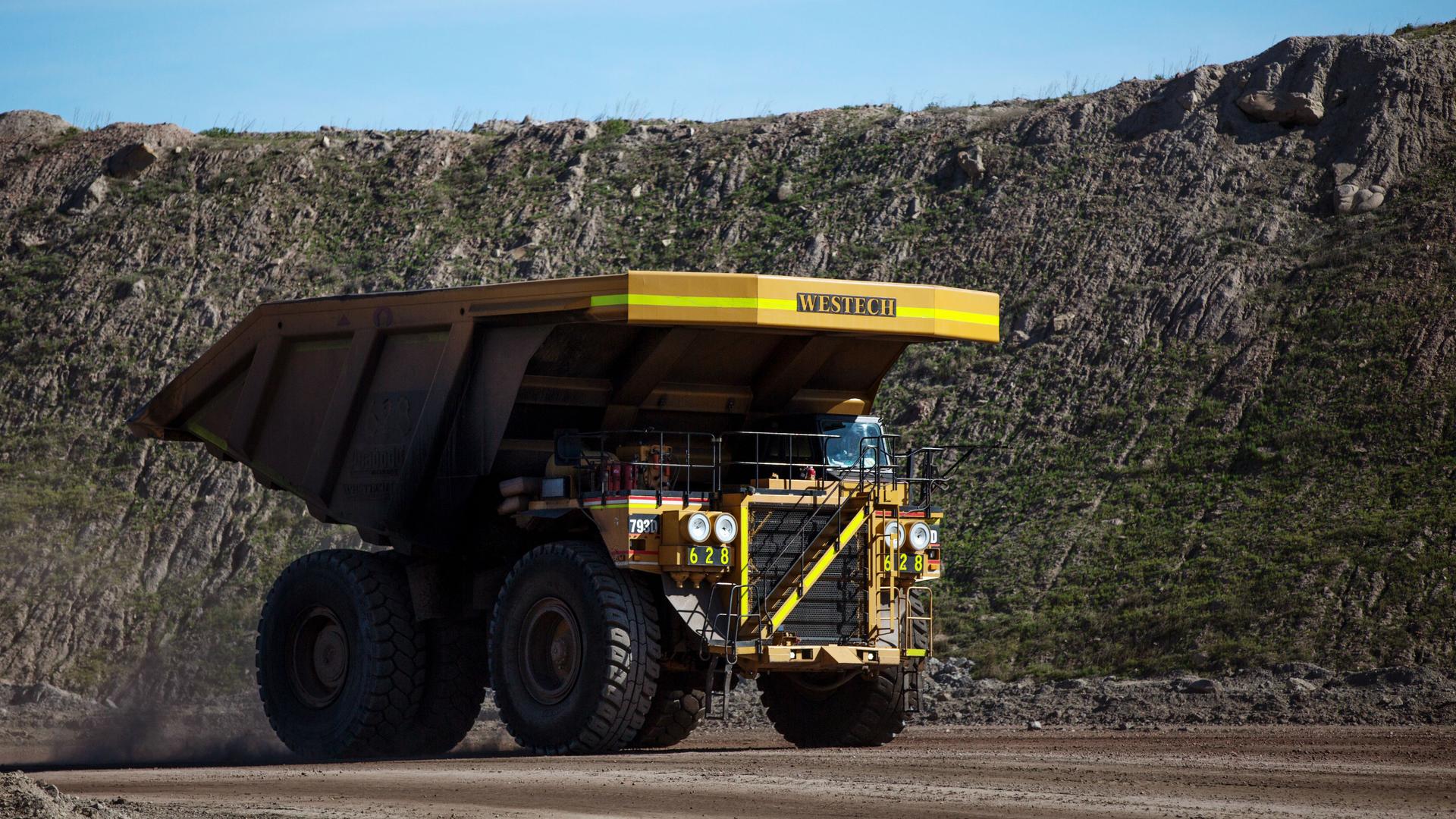 A haul truck at Peabody Energy's Rawhide coal mine near Gillette, Wyoming. The past few years have been tough for the coal industry in Wyoming — the company filed for Chapter 11 bankruptcy in 2016.
