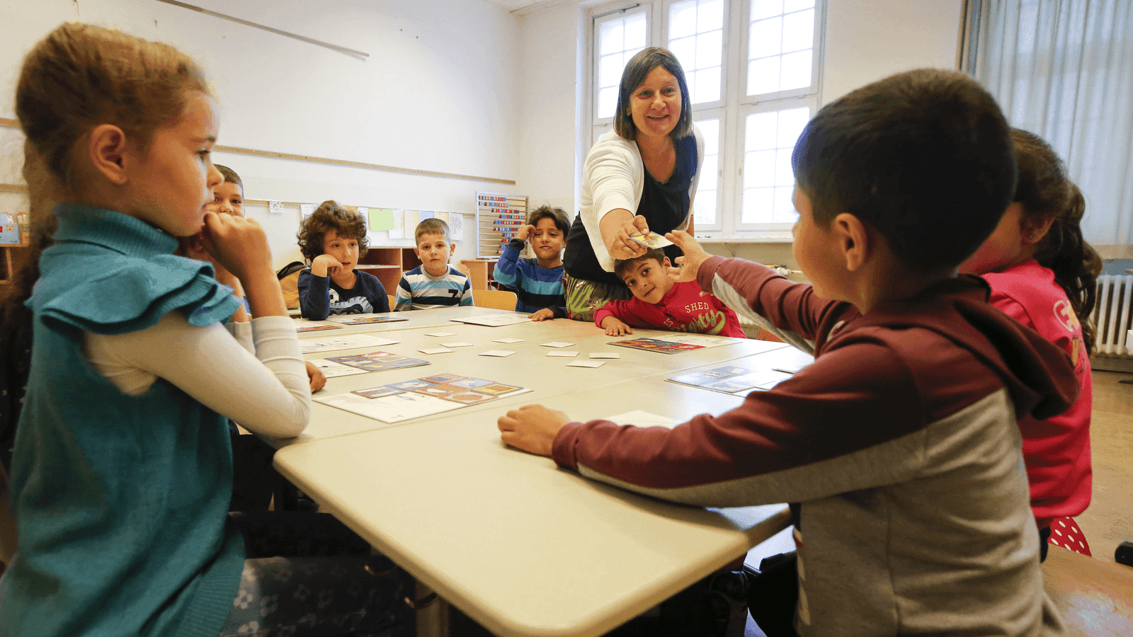 refugee children take an integration class in Germany