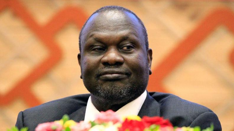 South Sudan rebel leader Riek Machar Kiir attends the signing in Khartoum, Sudan of an accord with the South Sudan government aimed at ending the country's civil war, June 27, 2018.