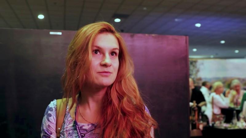 Accused Russian agent Maria Butina speaks to camera at 2015 FreedomFest conference in Las Vegas, Nevada, July 11, 2015 in this still image taken from a social media video obtained July 19, 2018.