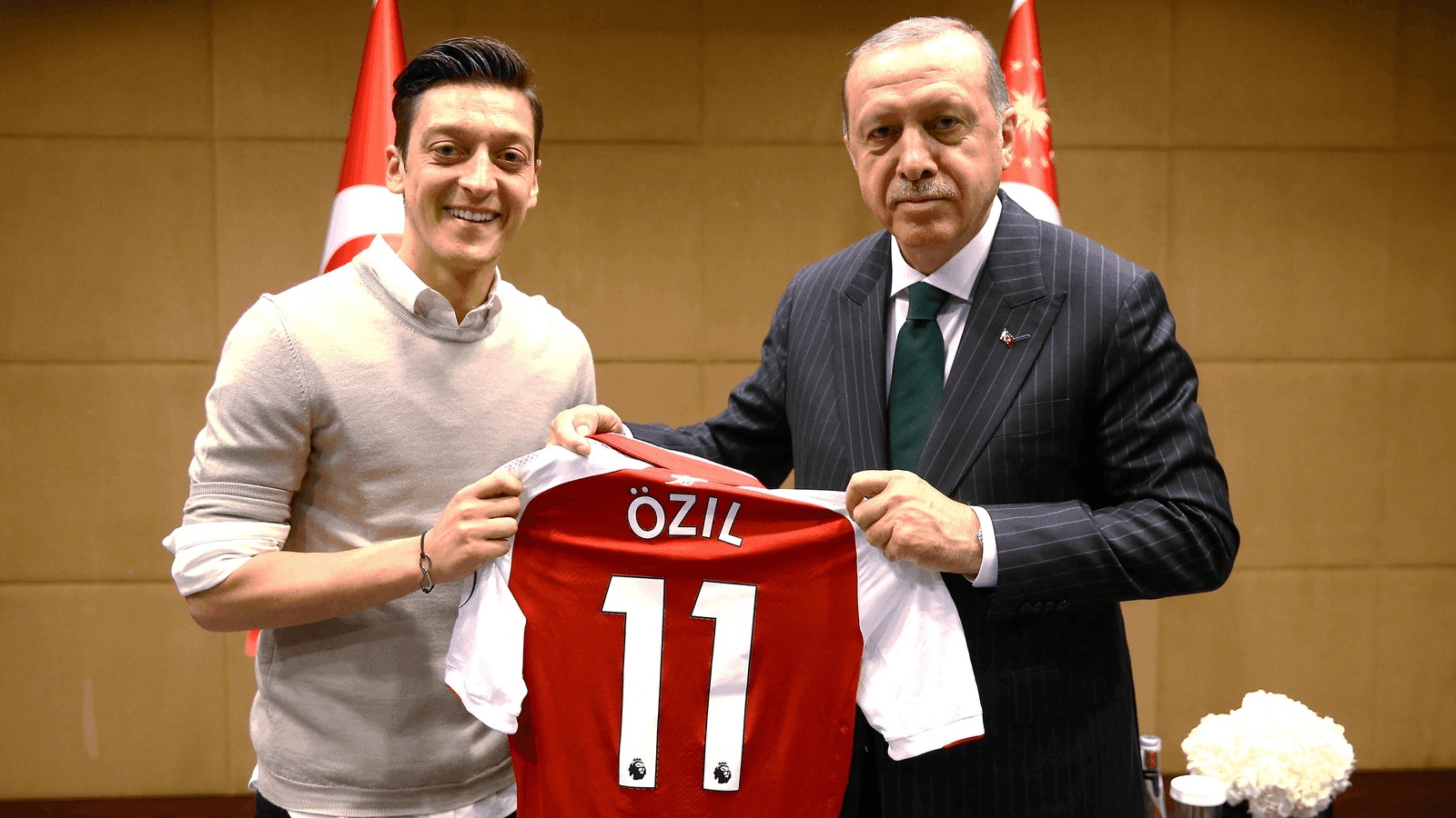 Turkish President Tayyip Erdoğan meets with Arsenal's soccer player Mesut Ozil