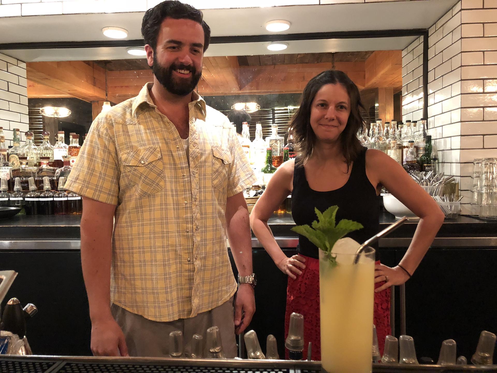 Stainless steel straws are now served with cocktails at Alden & Harlow in Cambridge, Massachusetts. Daniel Pontius and Jen Fields say the reusable straws will save the restaurant some money, but the primary motivation to switch was helping the environment
