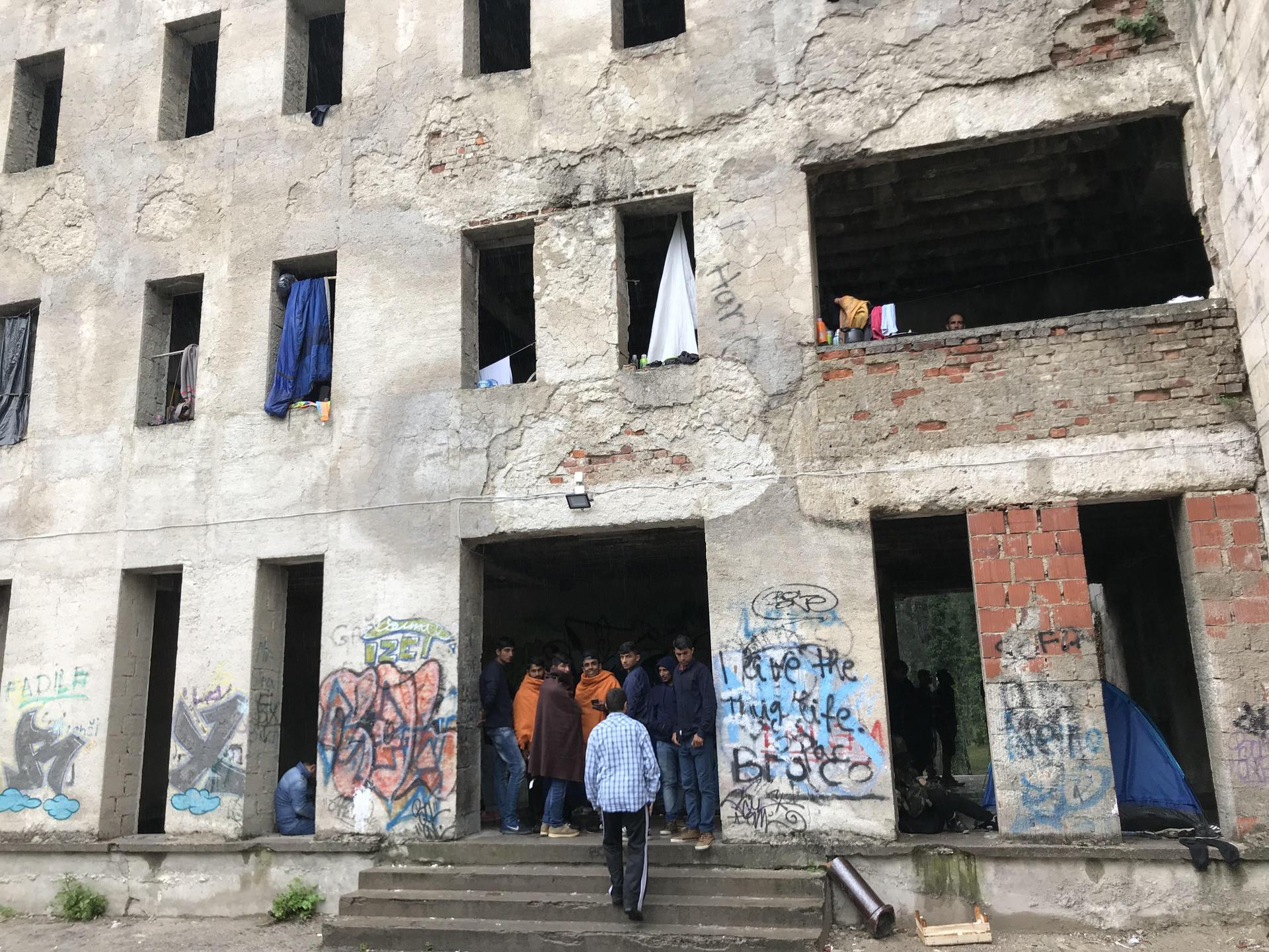 Humanitarian presence at the Bihac dormitory is low and conditions are bleak as migrants wait to cross into Croatia and head on toward Germany.