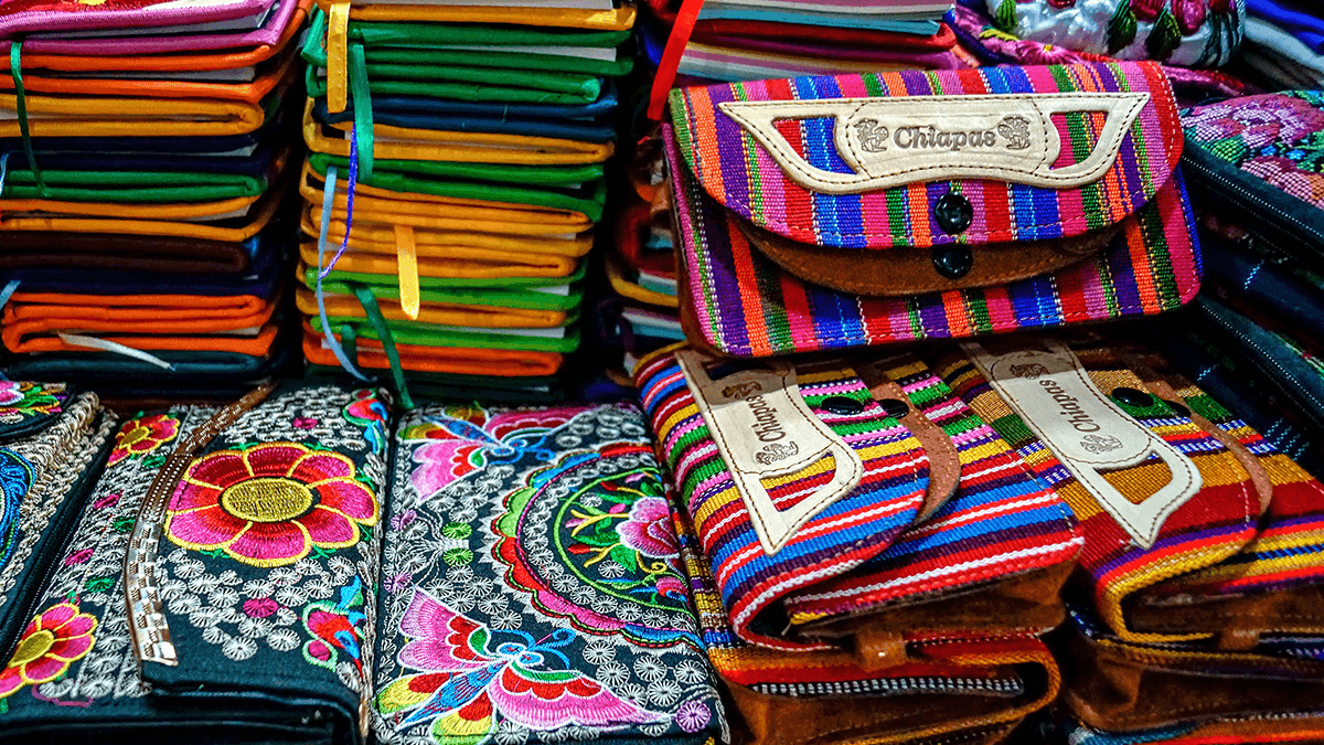 mexican handicrafts at a market in chiapas