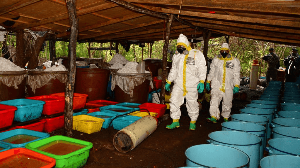 authorities dismantle a meth lab in mexico