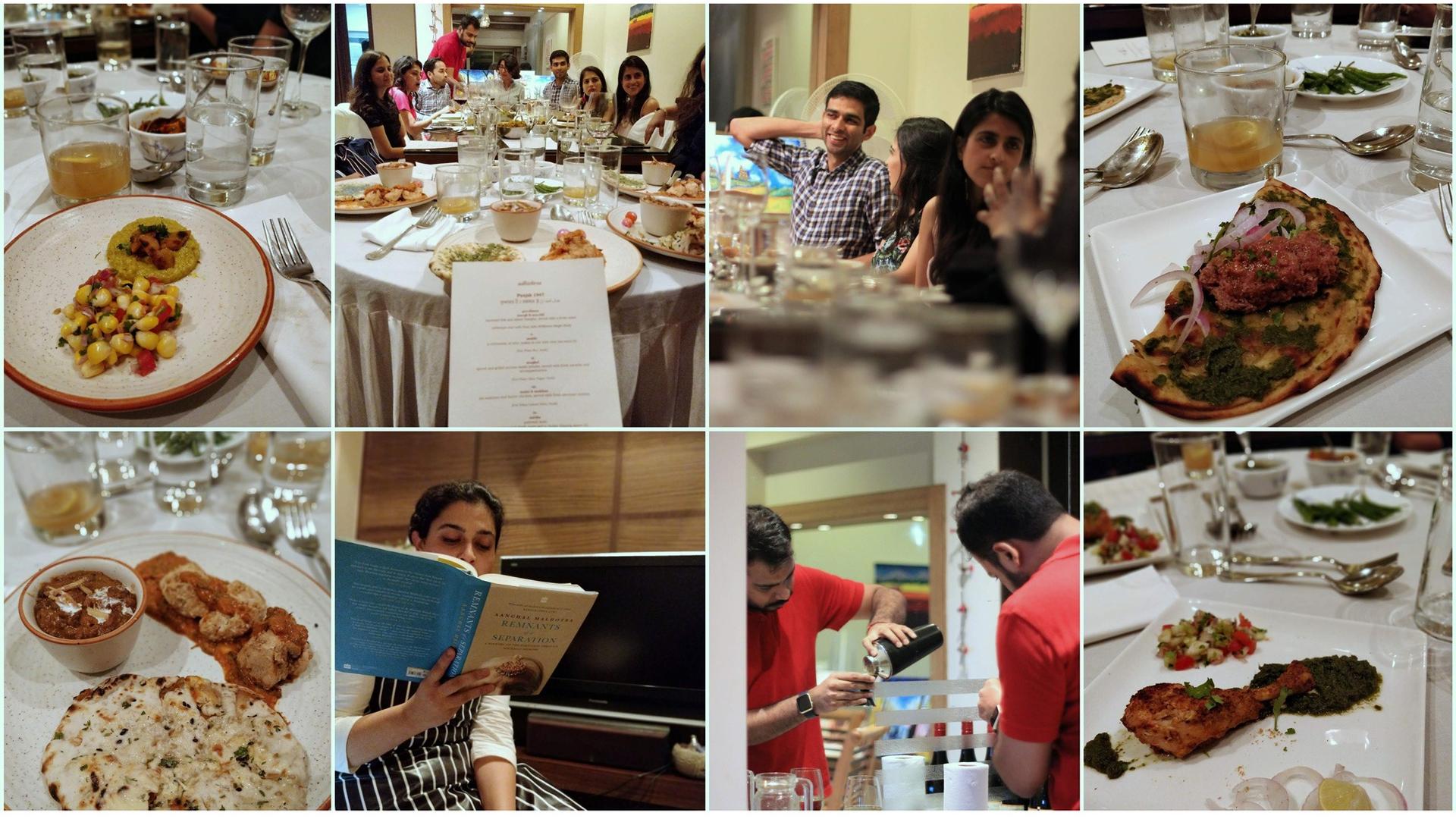 a collage of photos from Kashyap's dinner 