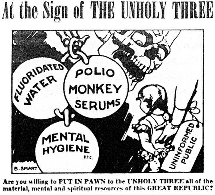 an old newspaper ad touting conspiracy theories