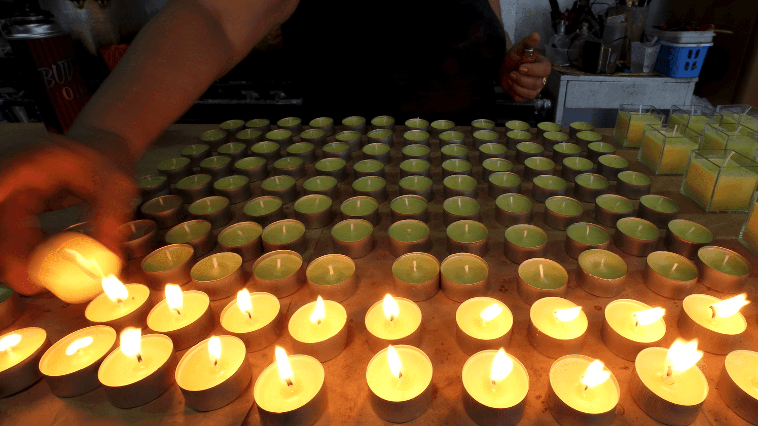 a factory making citronella candles 