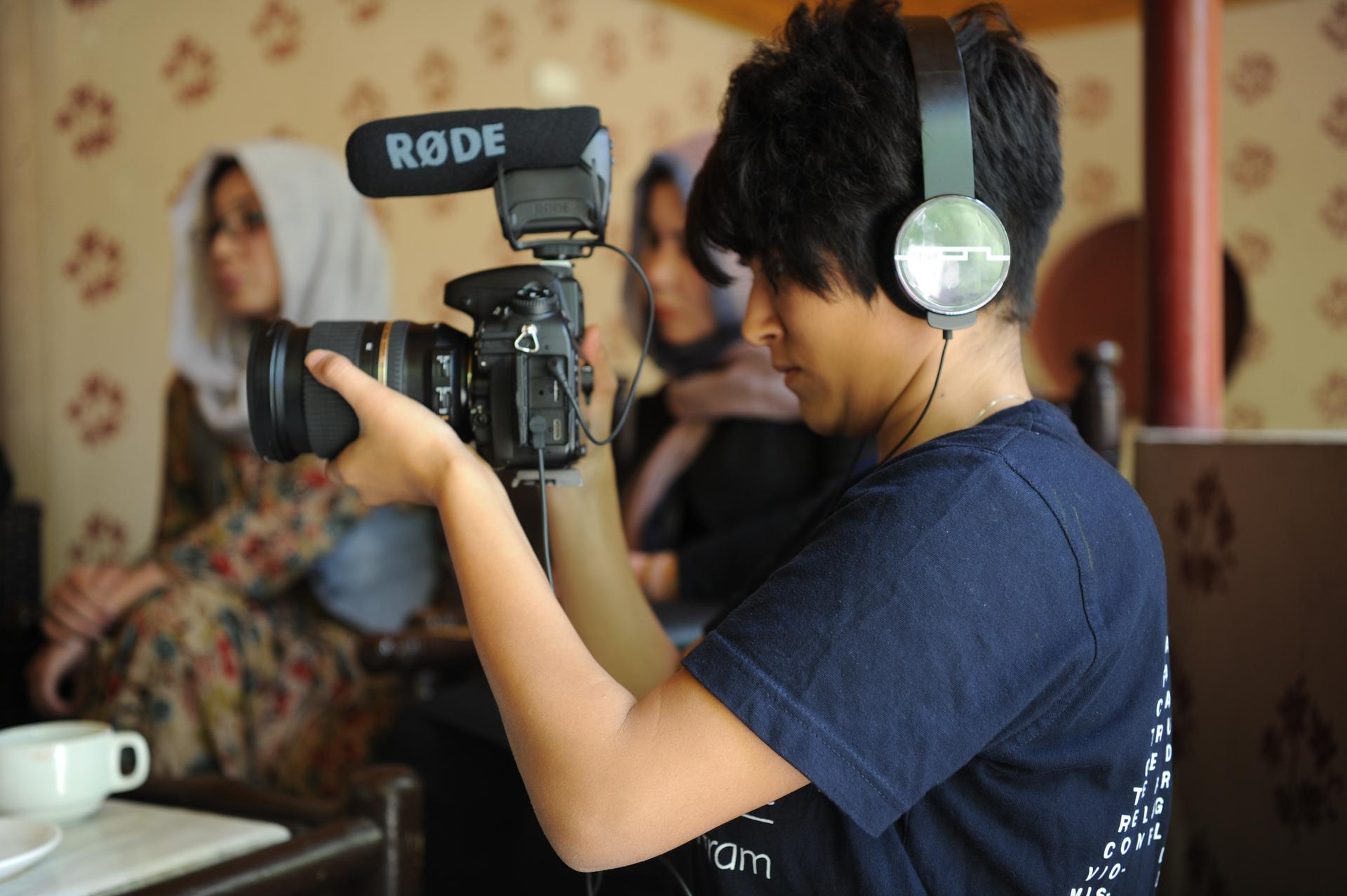 Sahar Fetrat, an Afghan documentary filmmaker and activist.