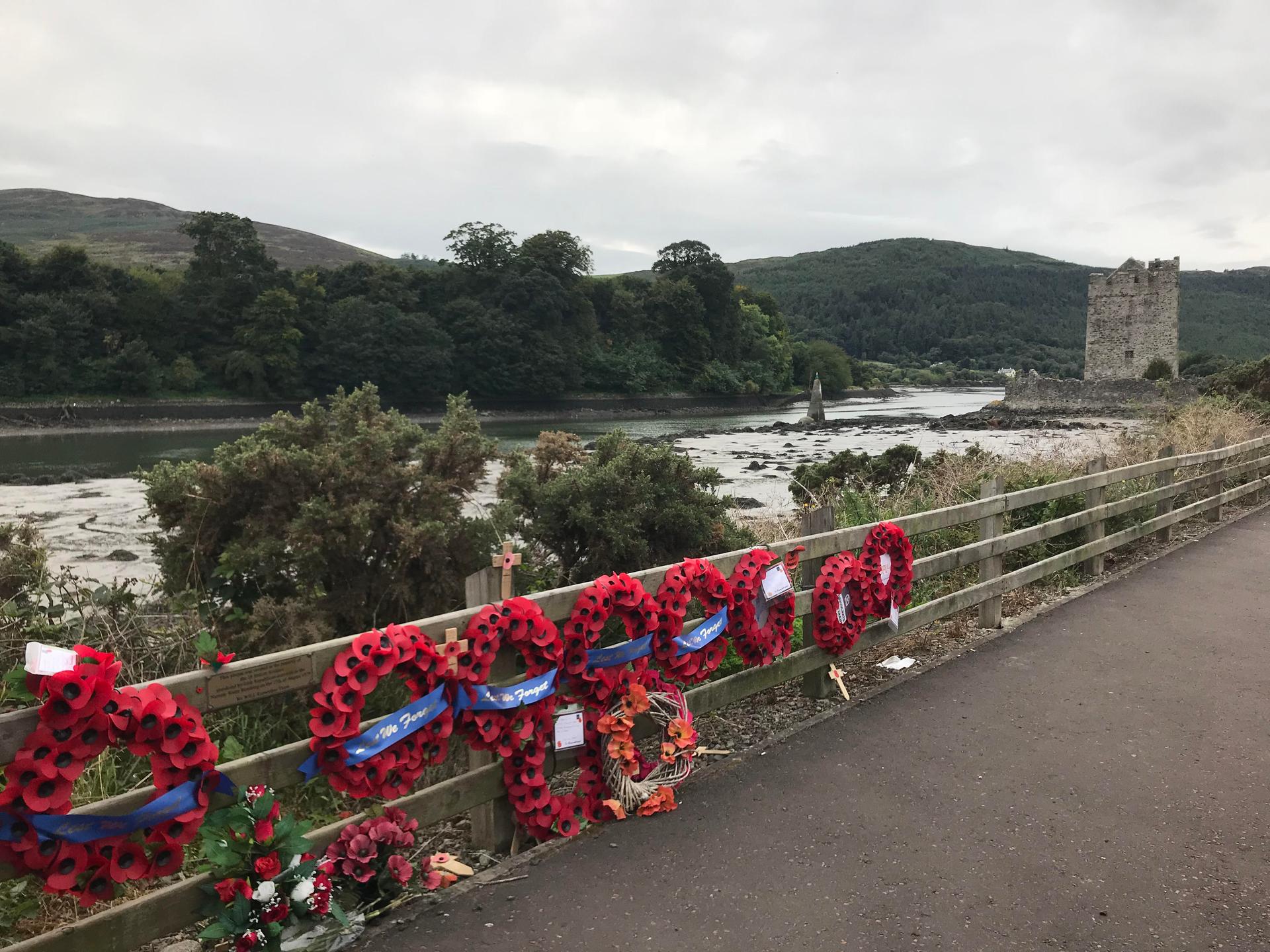 Wreaths left at the scene of the 1979 Provisional IRA bombing of a British Army convoy in Warrenpoint. 18 soliders and 1 civilian were killed