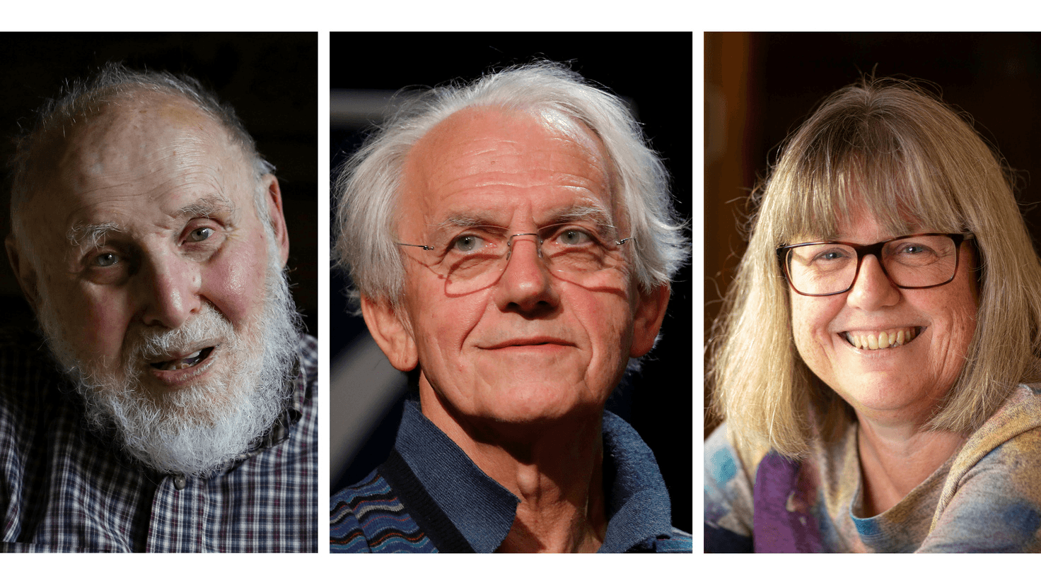 portraits of the three winners of the nobel prize for physics
