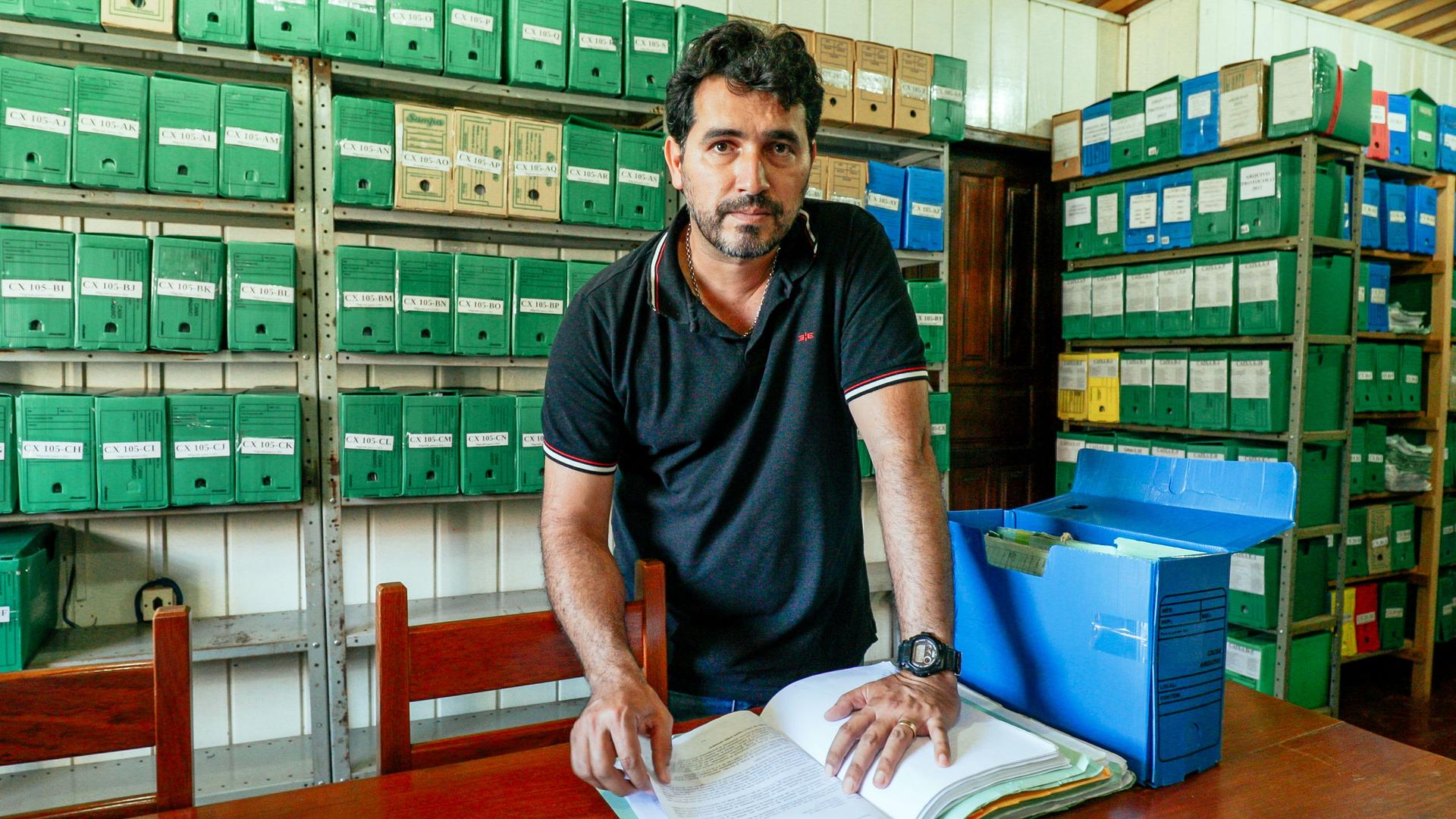 The office of Environmental protection officer Evandro Carlos Selva in Humaitá, Brazil is stuffed with boxes full of fines for illegal logging, most of which, he says, were never paid.