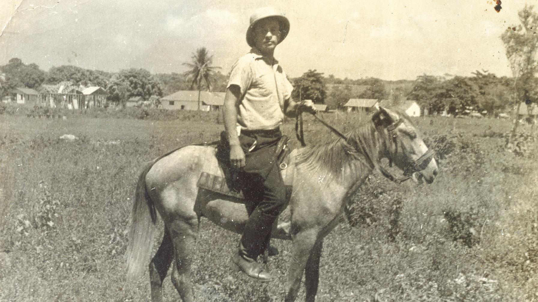 The Dominican Republic took in Jewish refugees fleeing Nazi Germany in exchange for a promise to develop the land. Franz Blumenstein rides a donkey in Sosúa, Dominican Republic, 1940. 