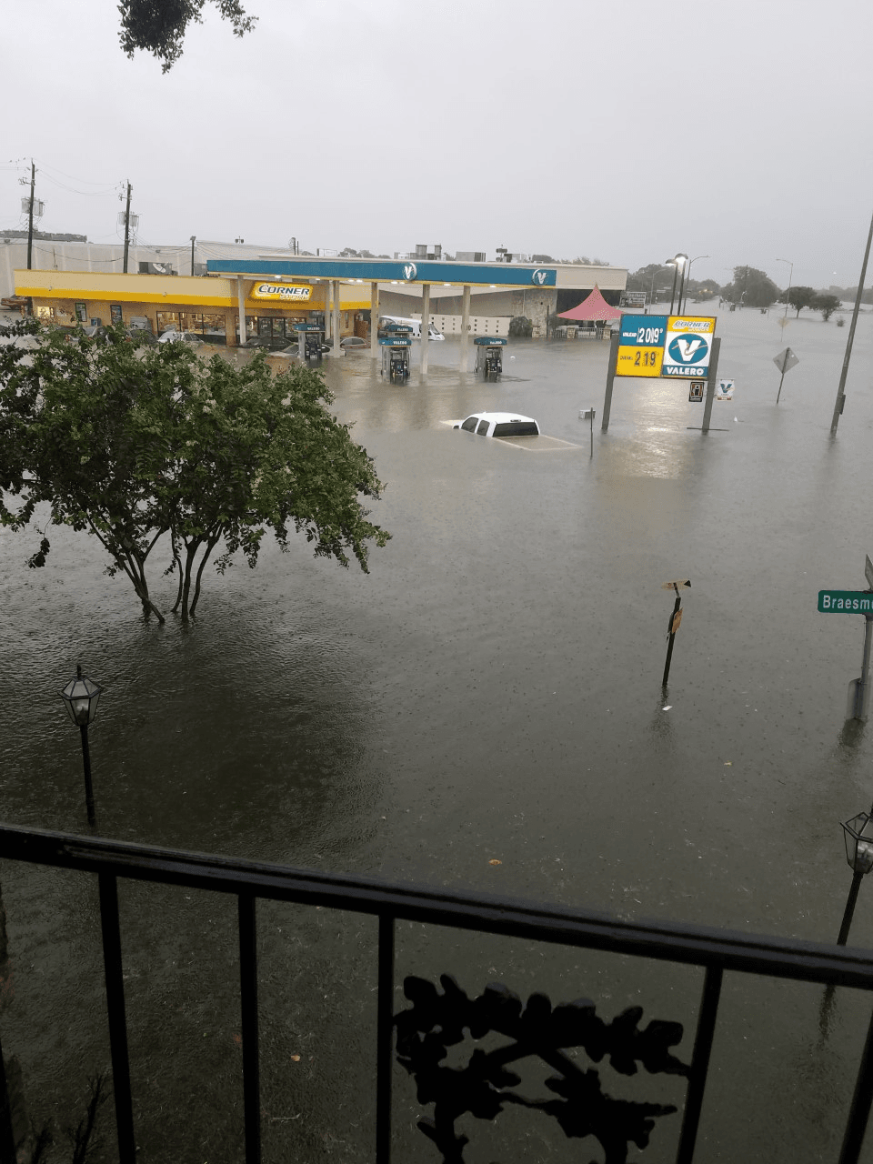 The Houston neighborhood of Meyerland during Hurricane Harvey.