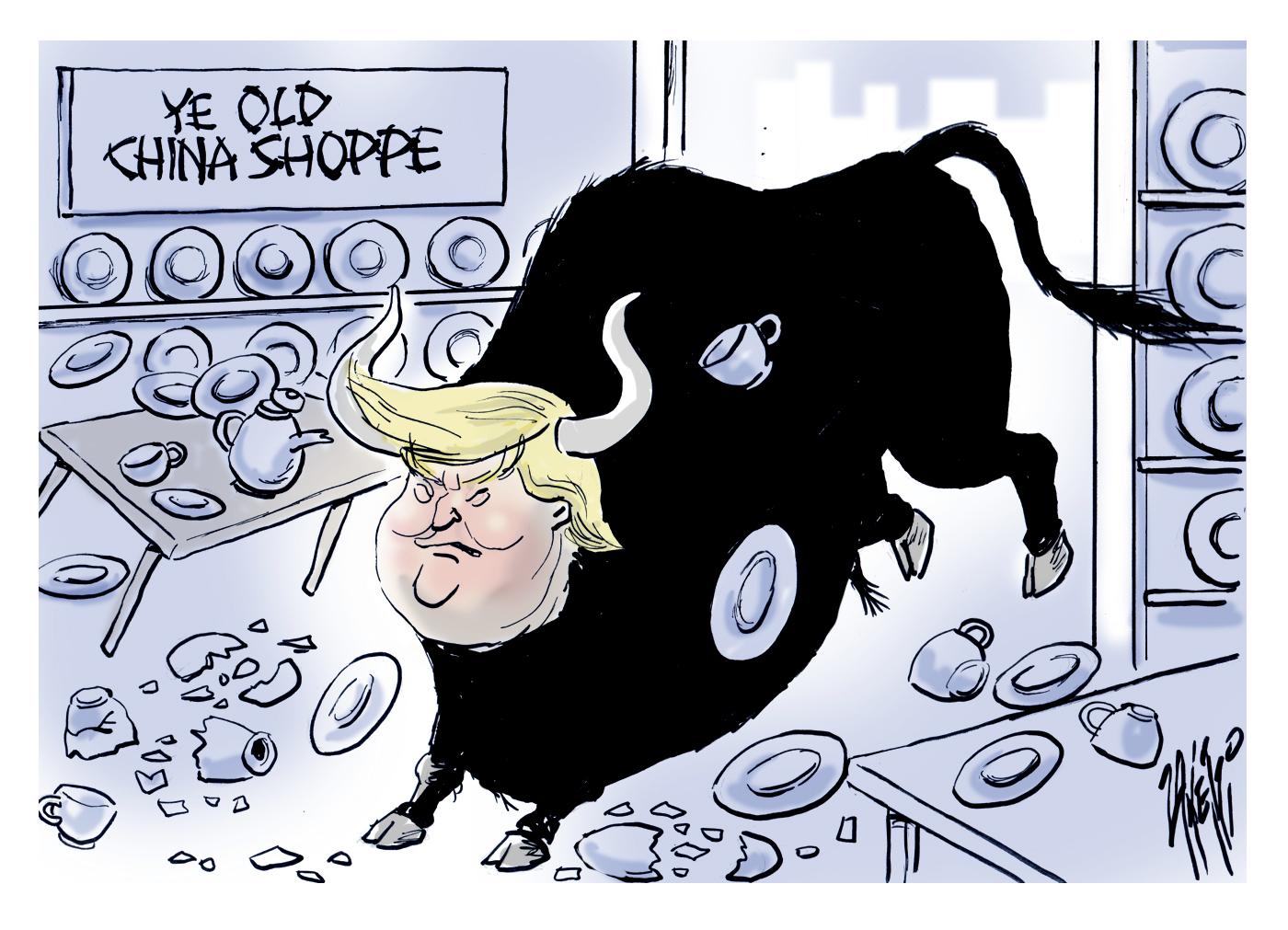 Trump in a China shop.