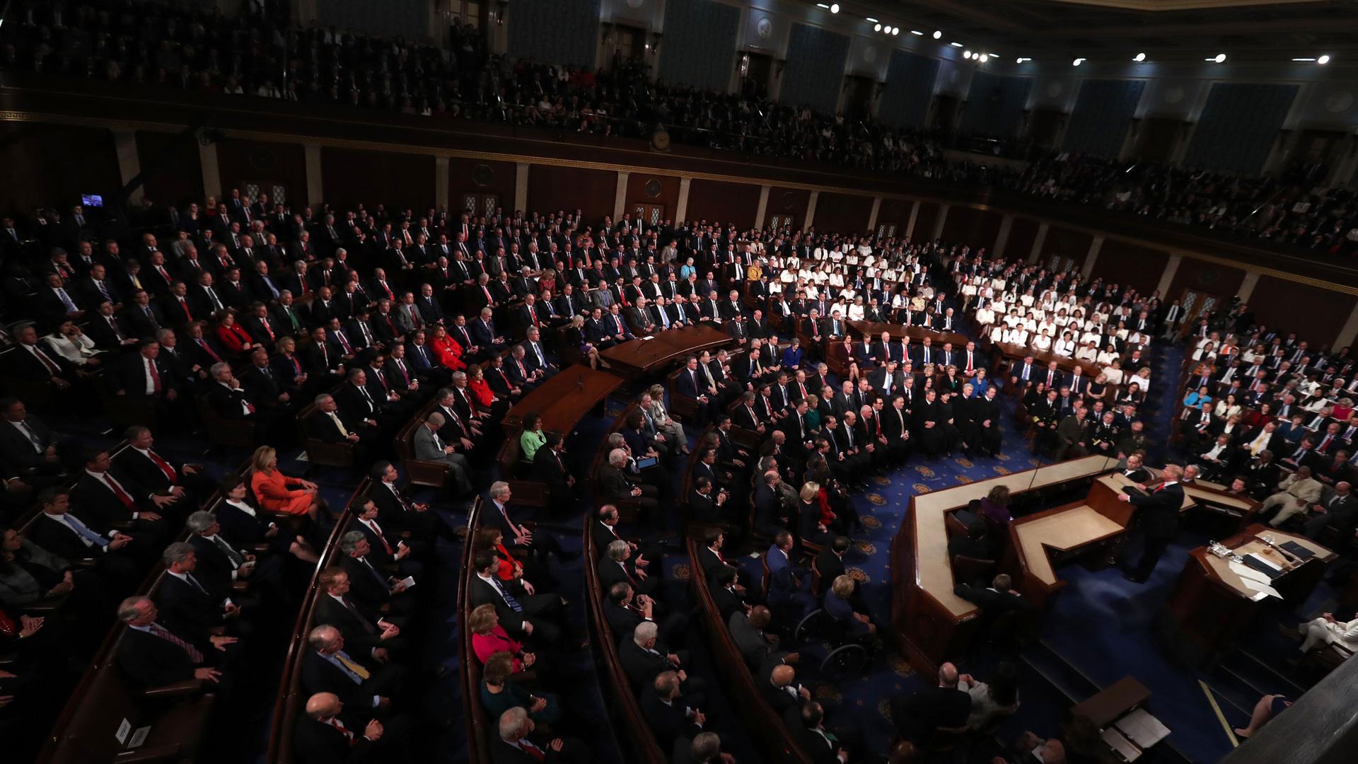 Congress is full of people as Trump gives his second State of the Union address