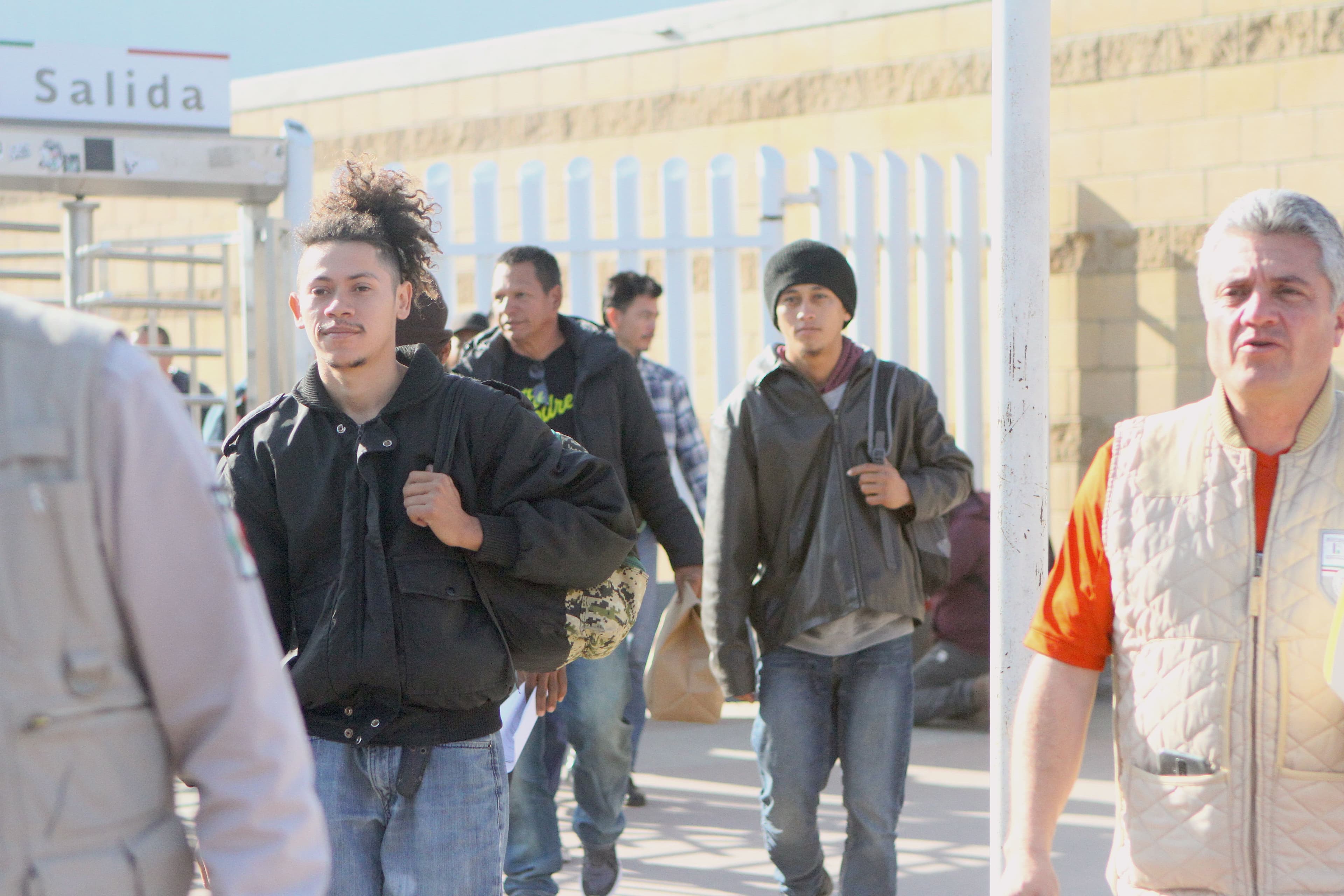 Central American migrants returned to the US from Mexico at the border crossing