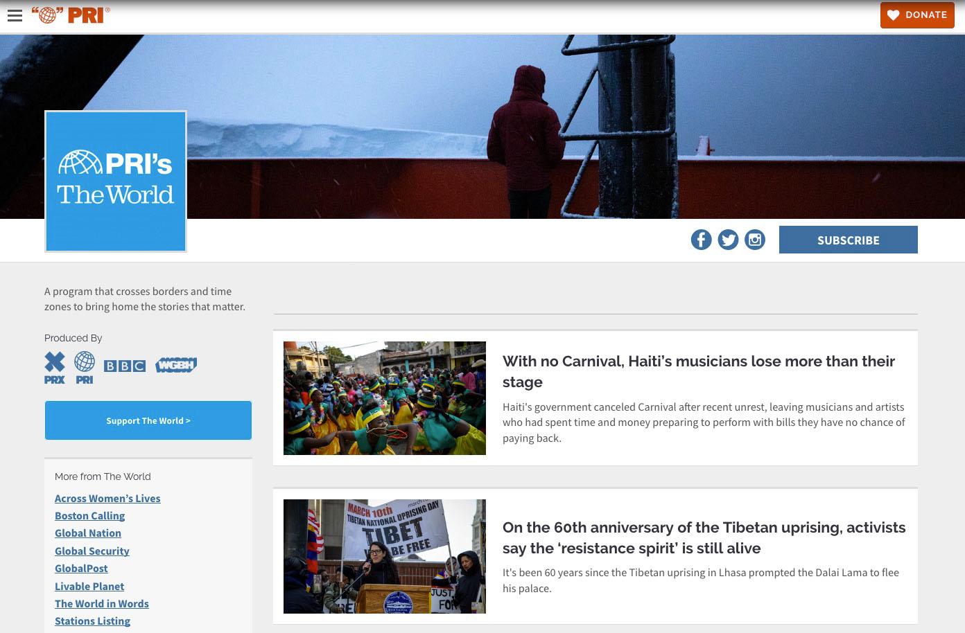 The World's website in 2019 featured a story about the cancelation of Carnival in Haiti.