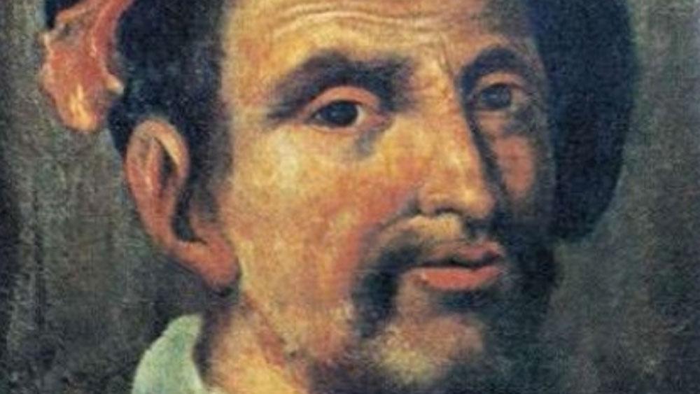 A painted portrait of Christopher Columbus' son, Hernando Colón,