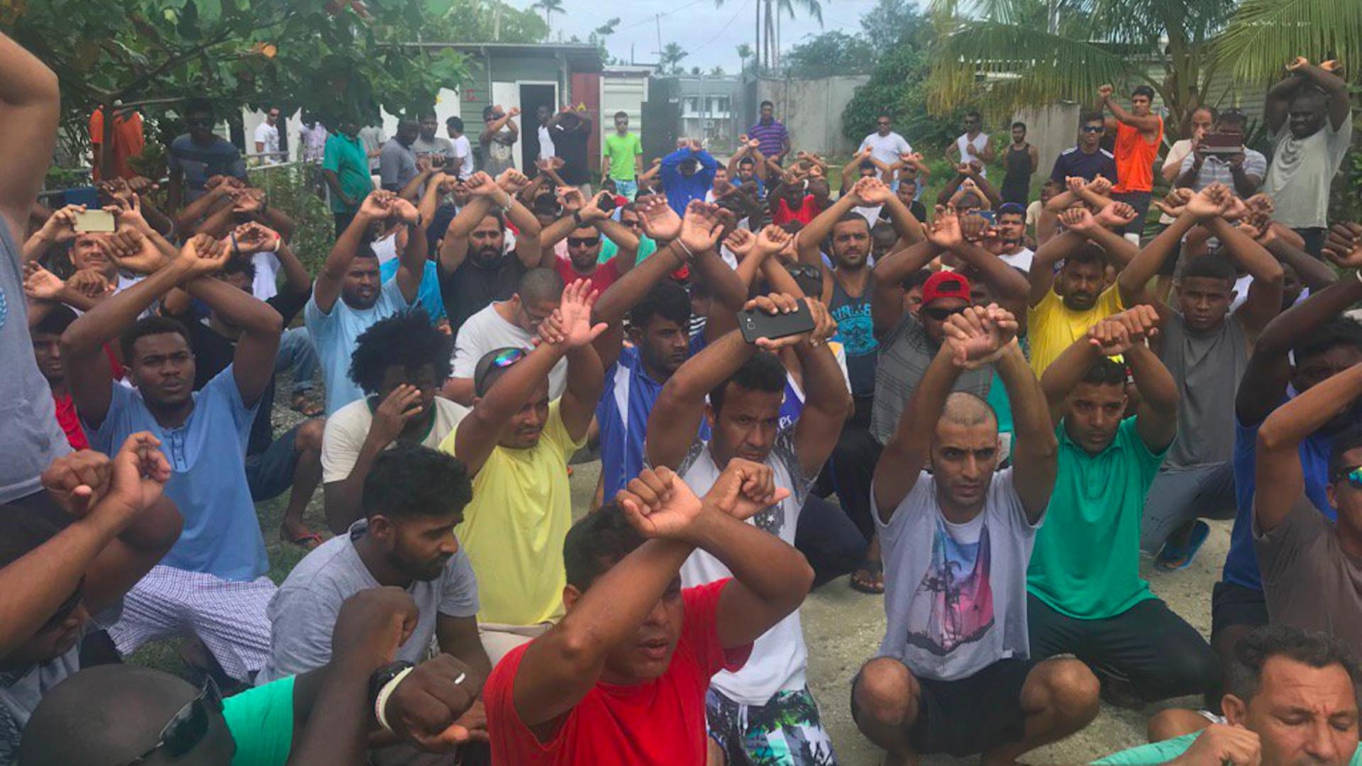 Some 600 asylum seekers at the Manus Island detention center in Papua New Guinea have refused to leave after Australian and Papua New Guinean officials formally shut down the camp and cut off power at the camp on October 31st.