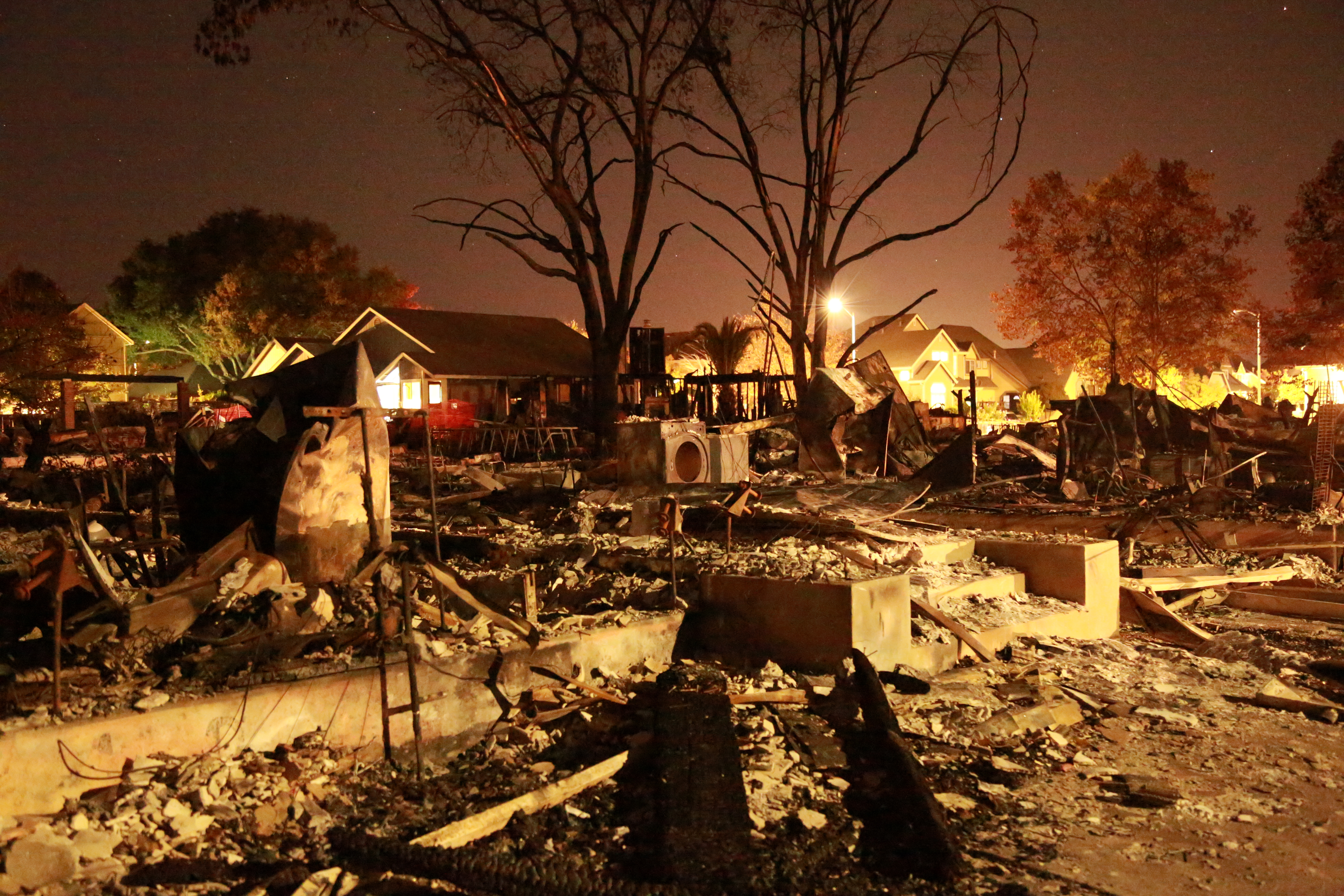 A burned out neighborhood.