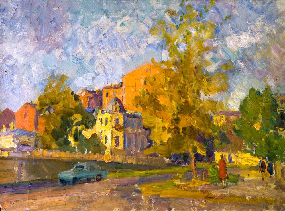 Alexey Aizenman, Moscow Landscape, Oil on Canvas. 