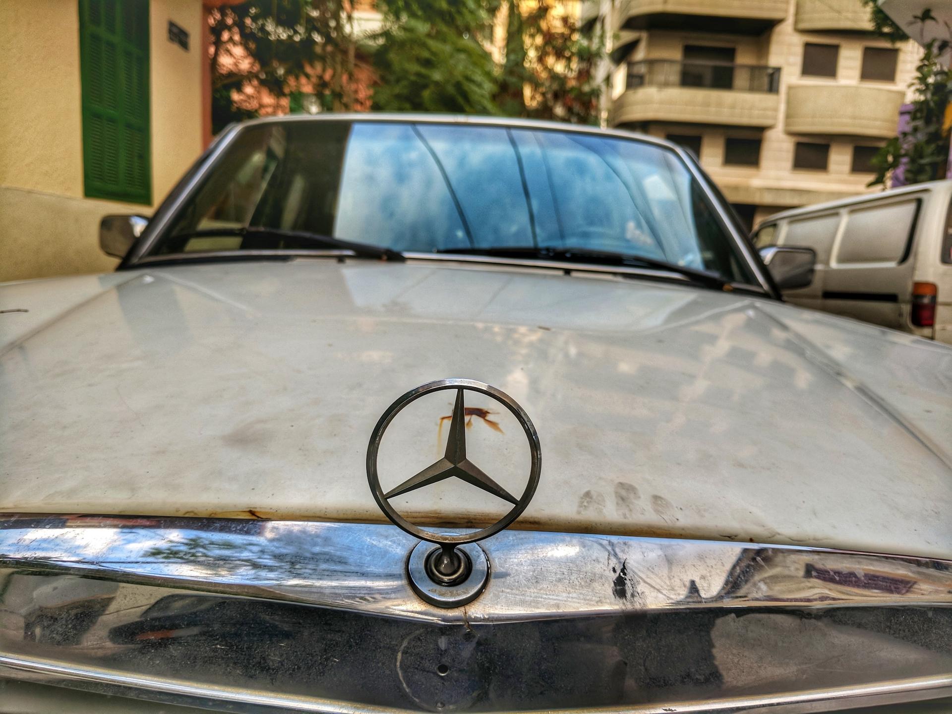 This is Gabriel Saad's taxi, a 1980 Mercedes Benz.