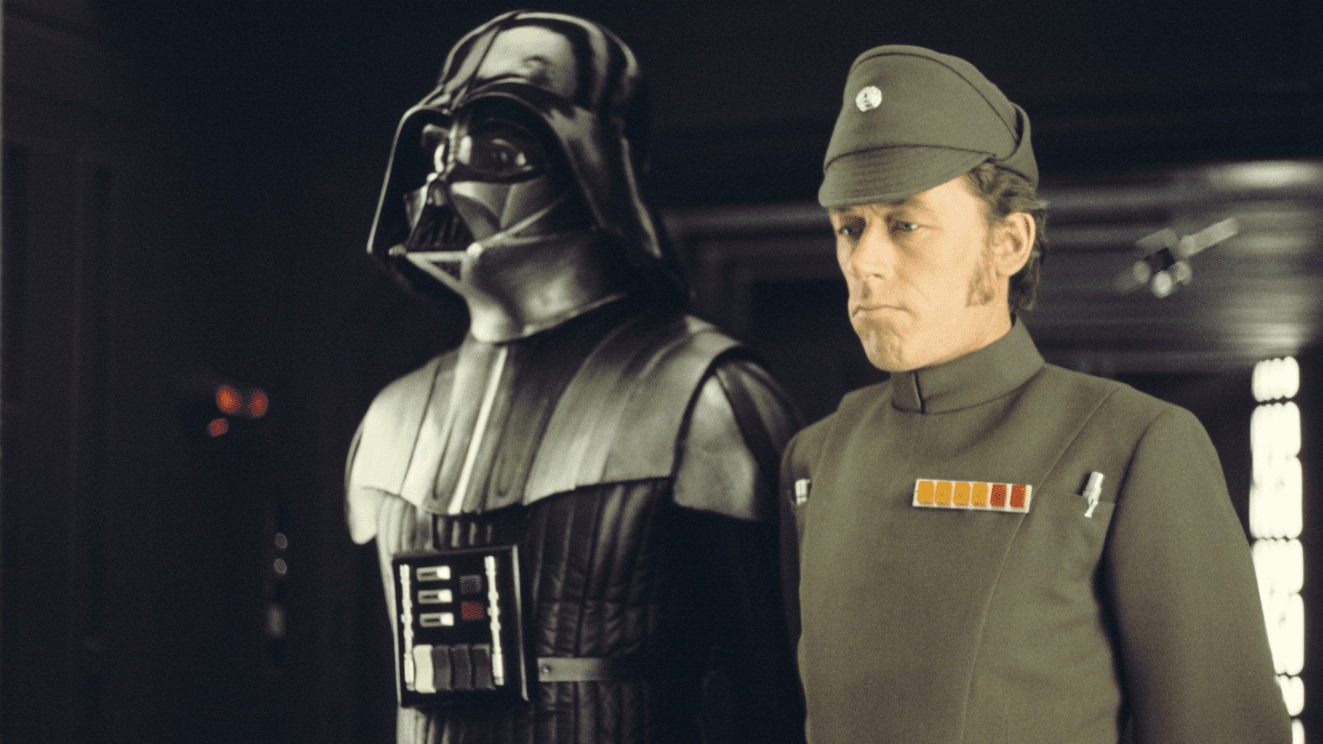 Darth Vader and Imperial Officer. Costume Design by John Mollo. Star Wars: A New Hope (1977) 
