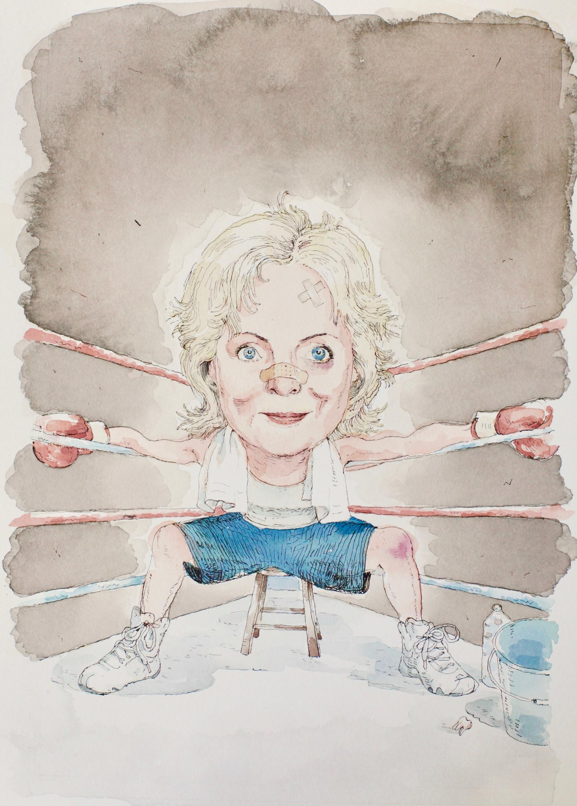 Original artwork of Hillary Clinton for New Yorker cover “Ready for a Fight”