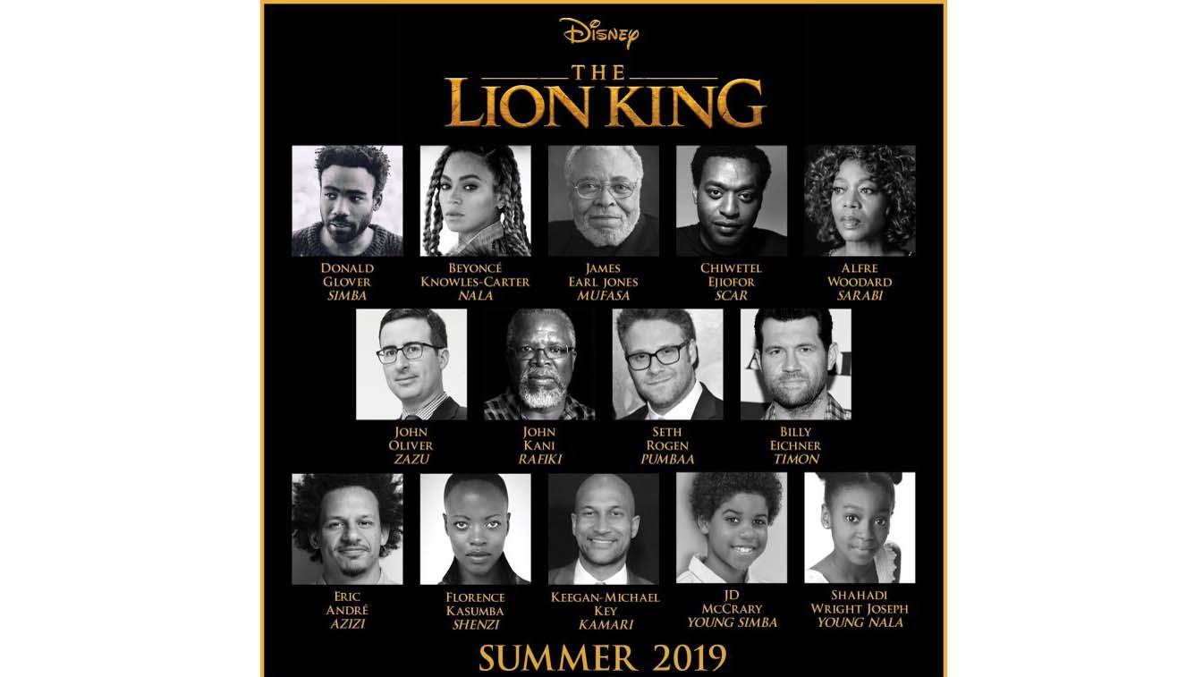 The cast of the new version of Disney's 'The Lion King'