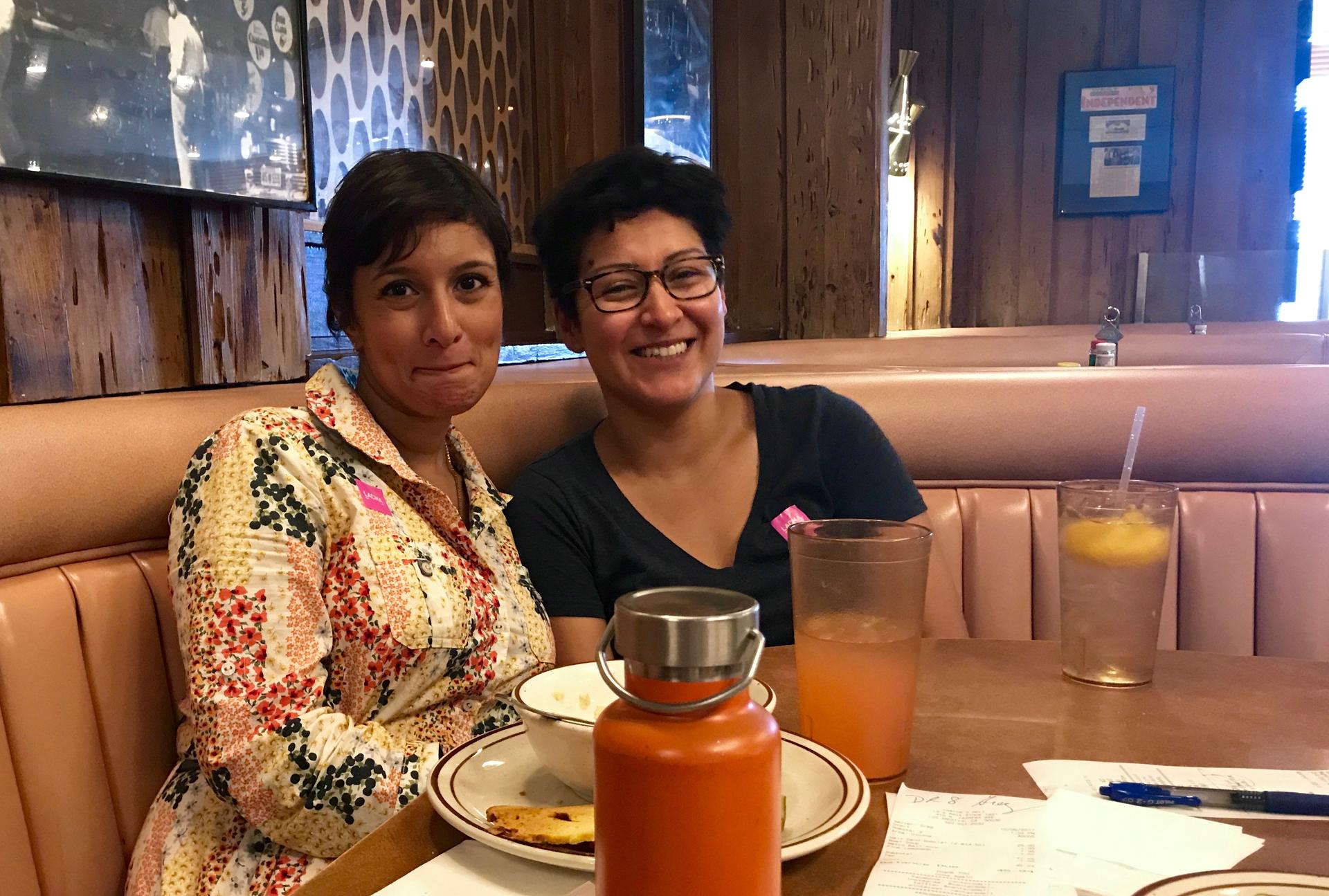 Rupa Shenoy, host of Otherhood, and anthropologist Lucy Carrillo in Los Angeles.