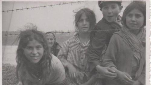 Roma prisoners in a concentration camp in the Transnistria region.