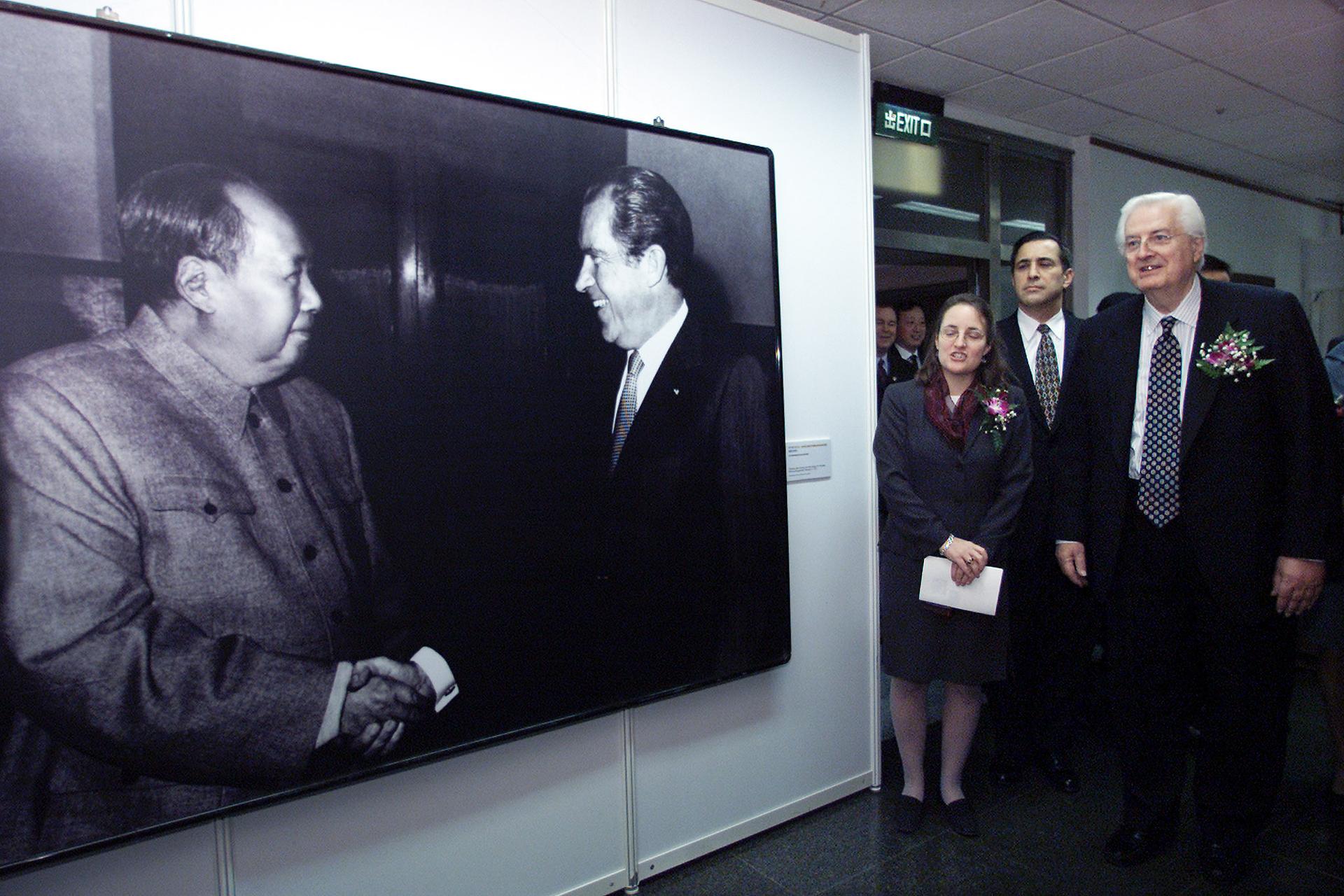 A 2002 exhibition in Shanghai called "Journeys to Peace and Cooperation" showcases the 30th anniversary of U.S. President Richard Nixon's historic visit to China in 1972. 