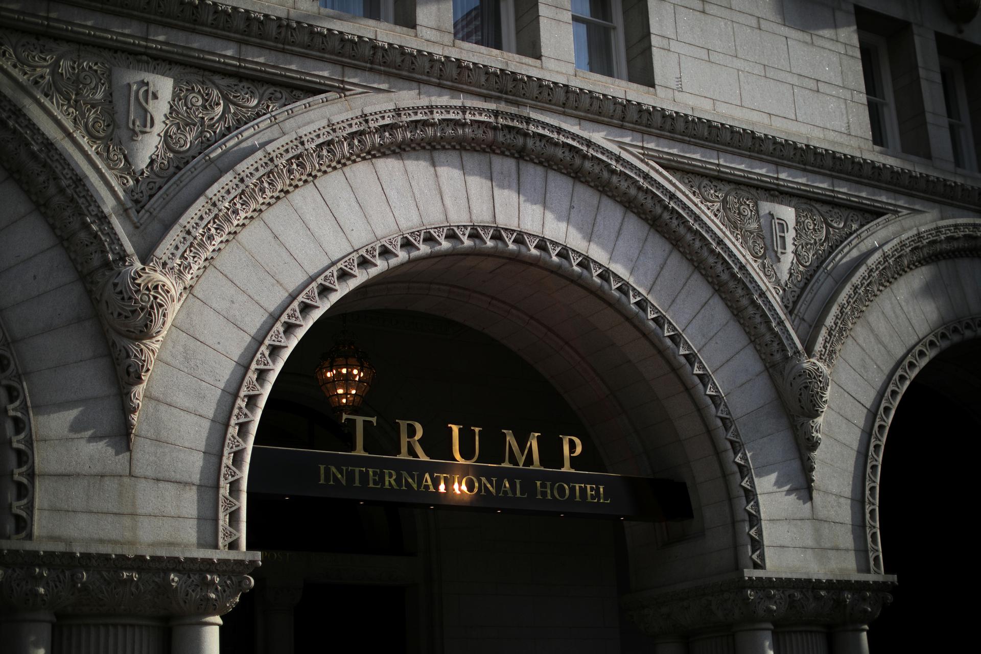The entrance of Trump International Hotel