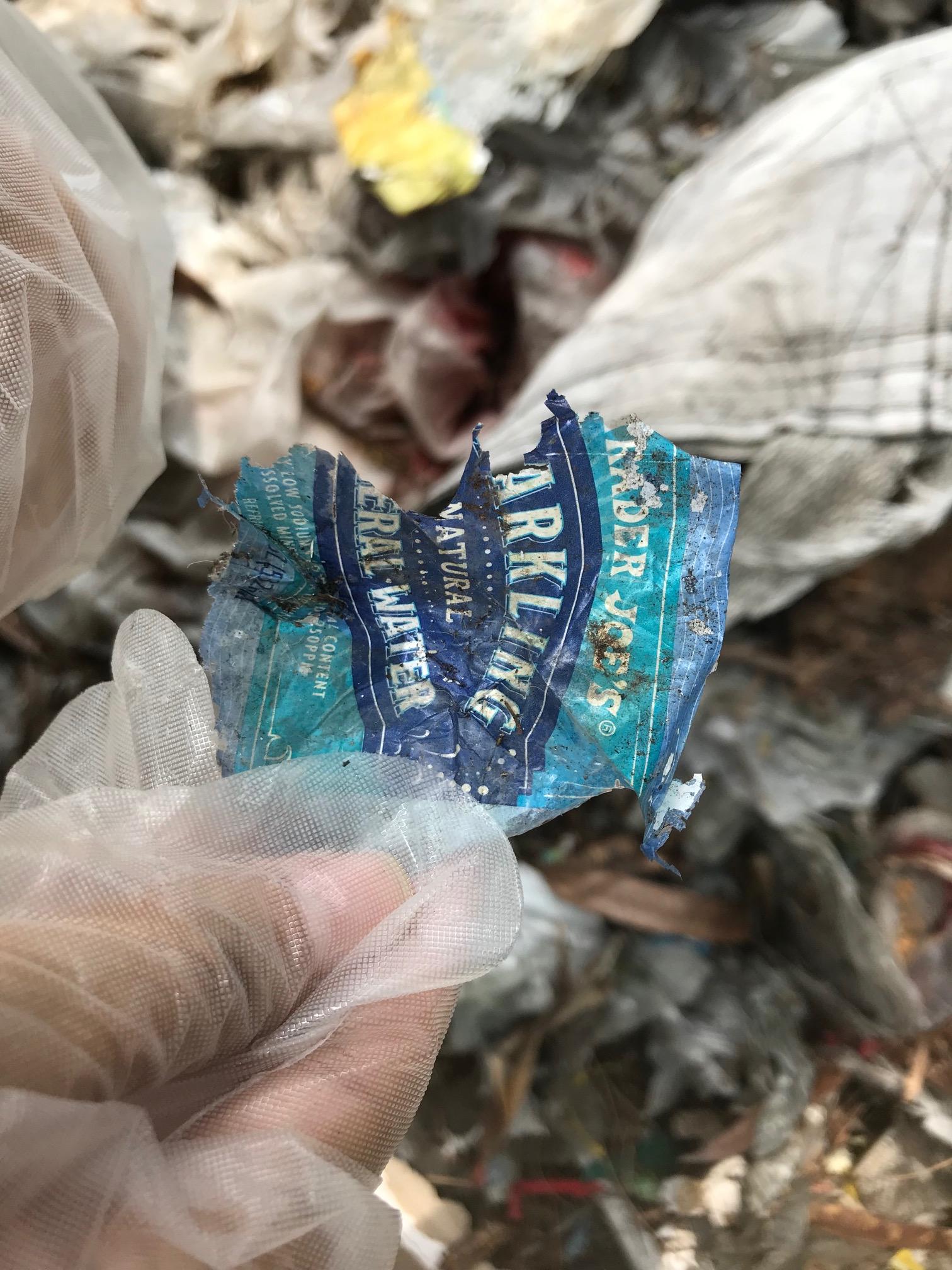 a shredded plastic bottle