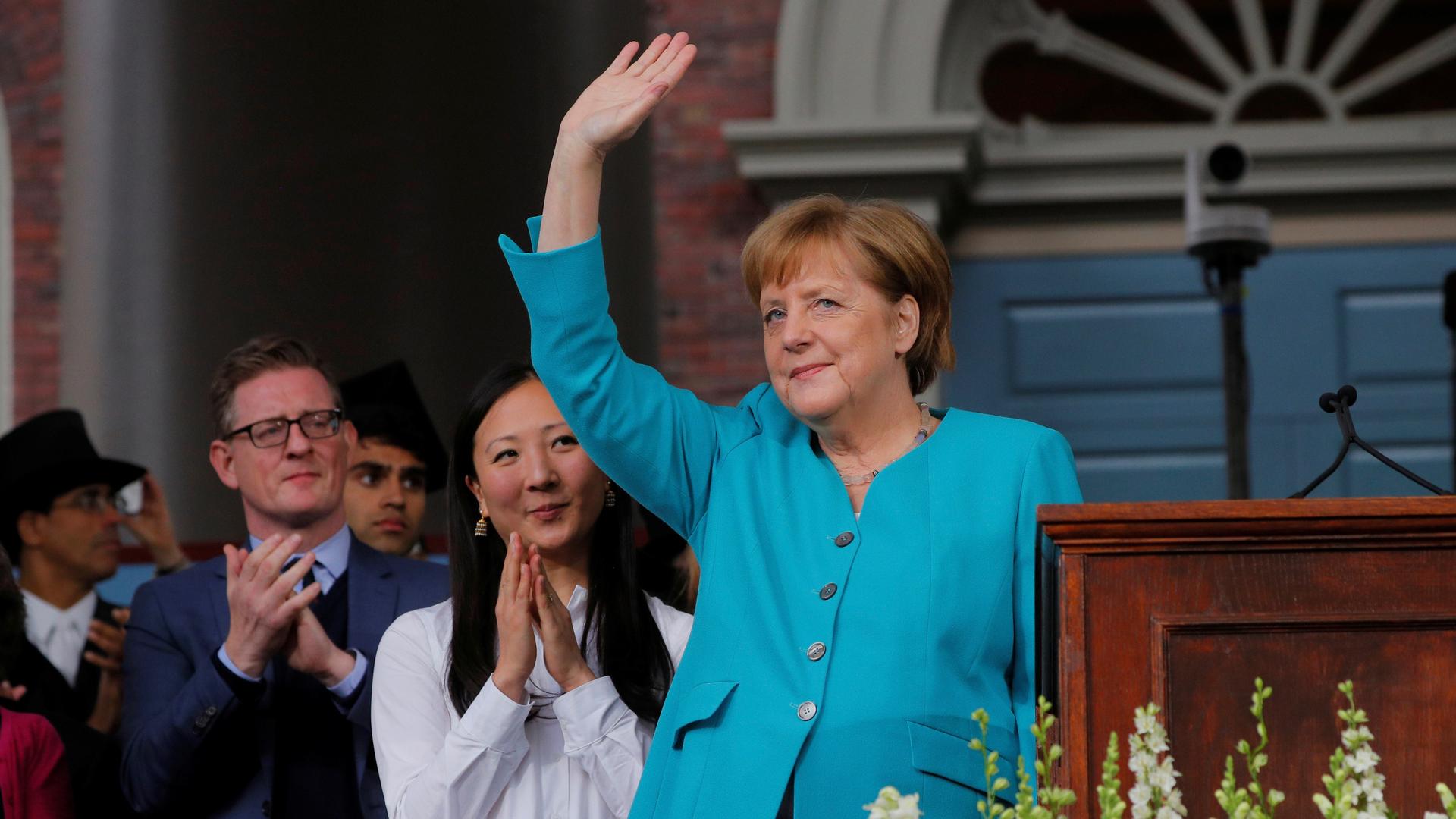 “Tear down the walls of ignorance and narrow-mindedness,” German Chancellor Angela Merkel told graduates at the 368th commencement ceremony at Harvard University in Cambridge, Massachusetts, May 30, 2019.