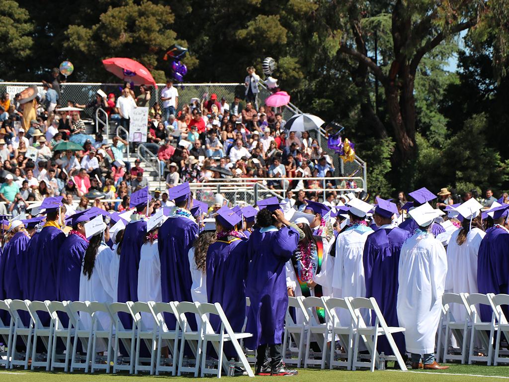 A high school graduation in Northern California