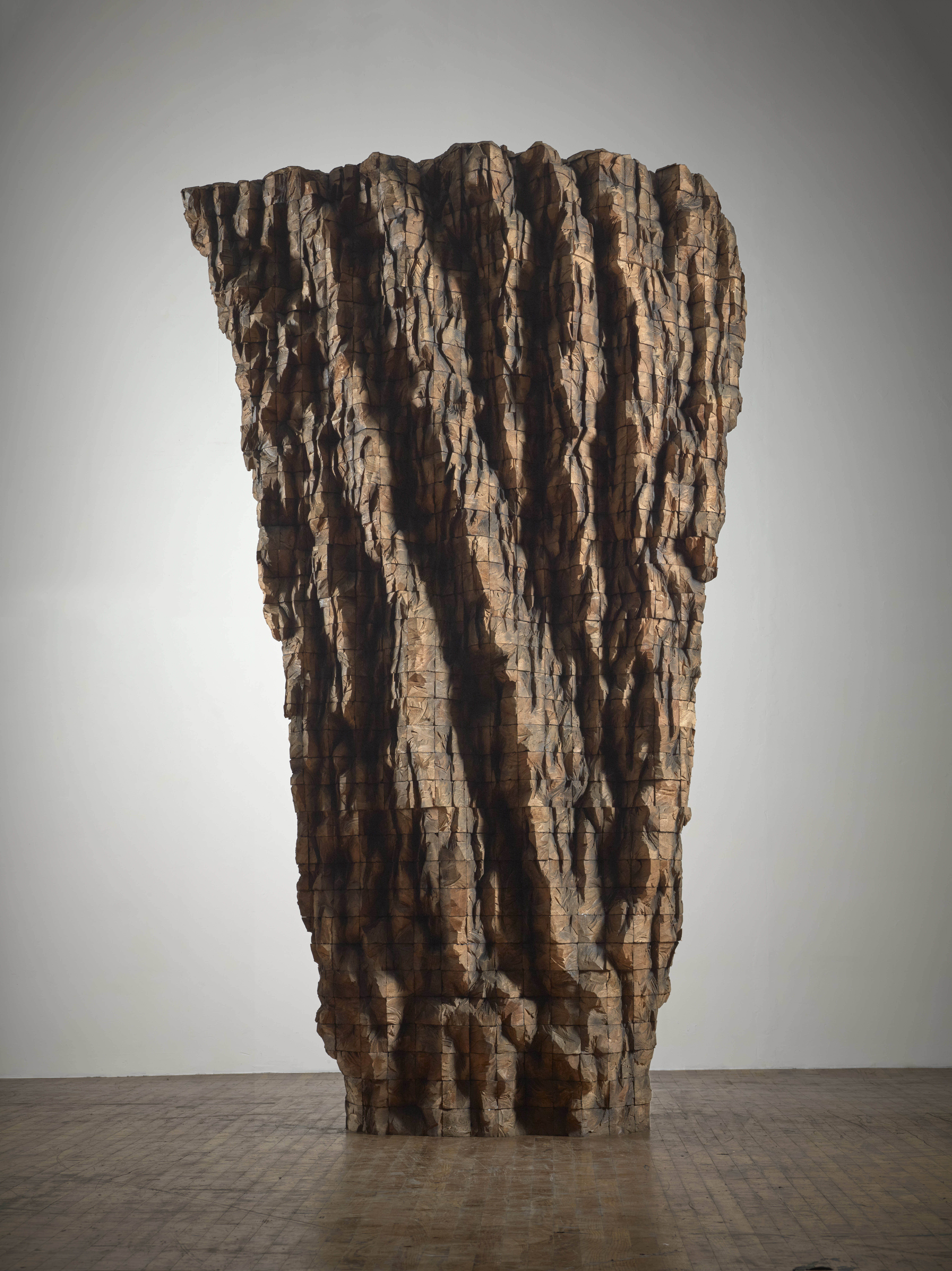 “Krypta I” by Ursula von Rydingsvard, 2014. Cedar, 125.5 x 77.5 x 56 in.