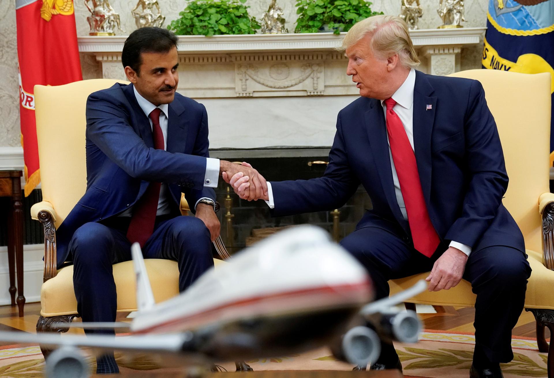 President Donald Trump met with Qatar Emir Sheikh Tamim bin Hamad Al-Thani 