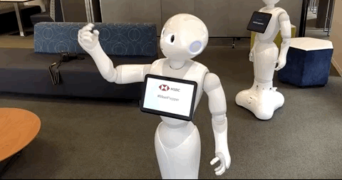 A 4-foot tall robot dances in this animated gif