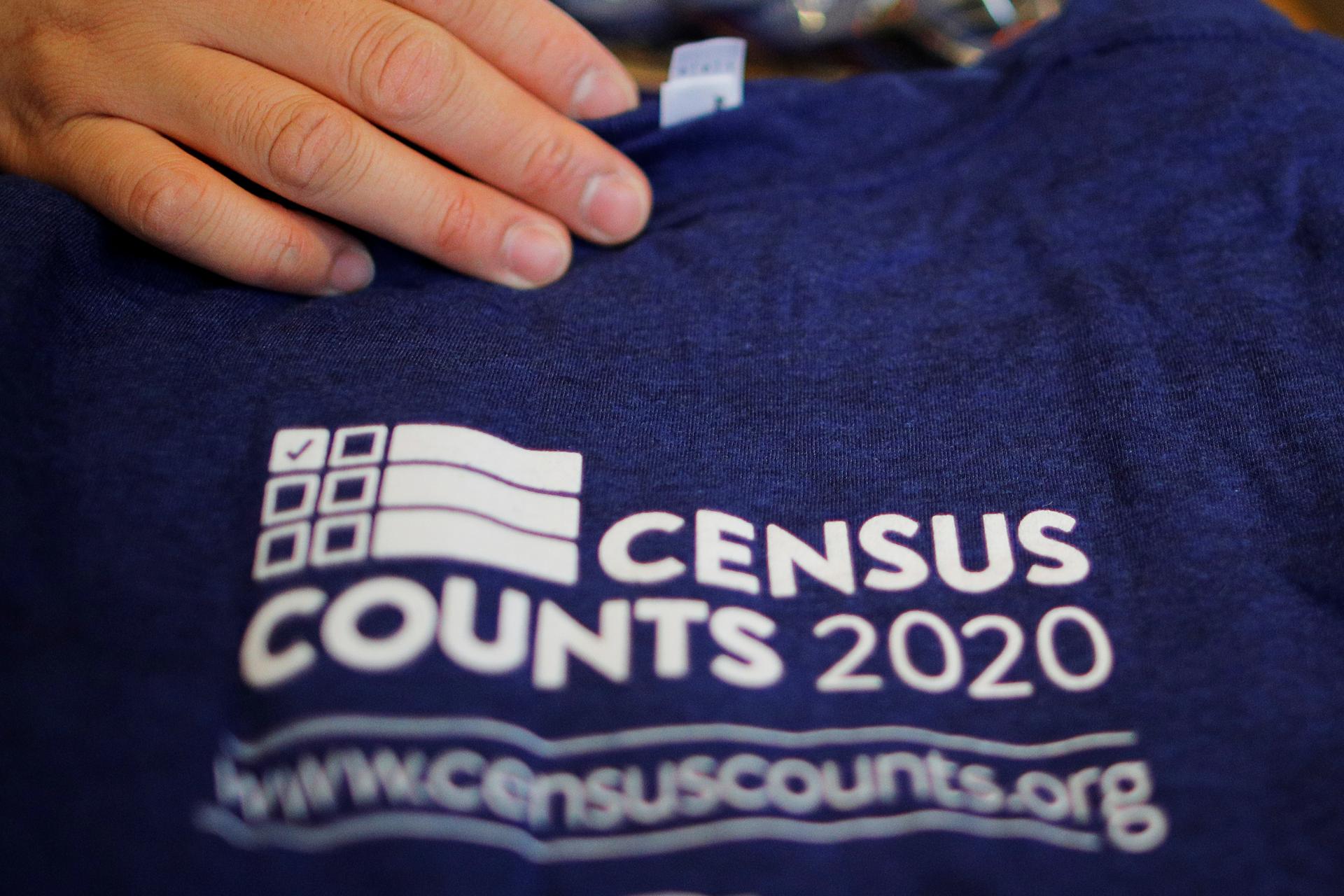A shirt with the words "Census counts 2020."