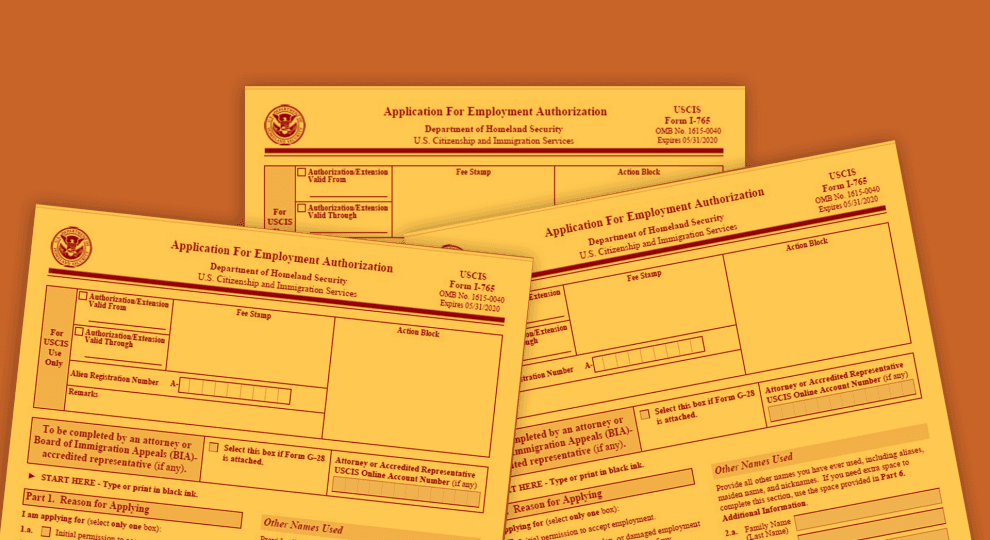 Employment authorization forms