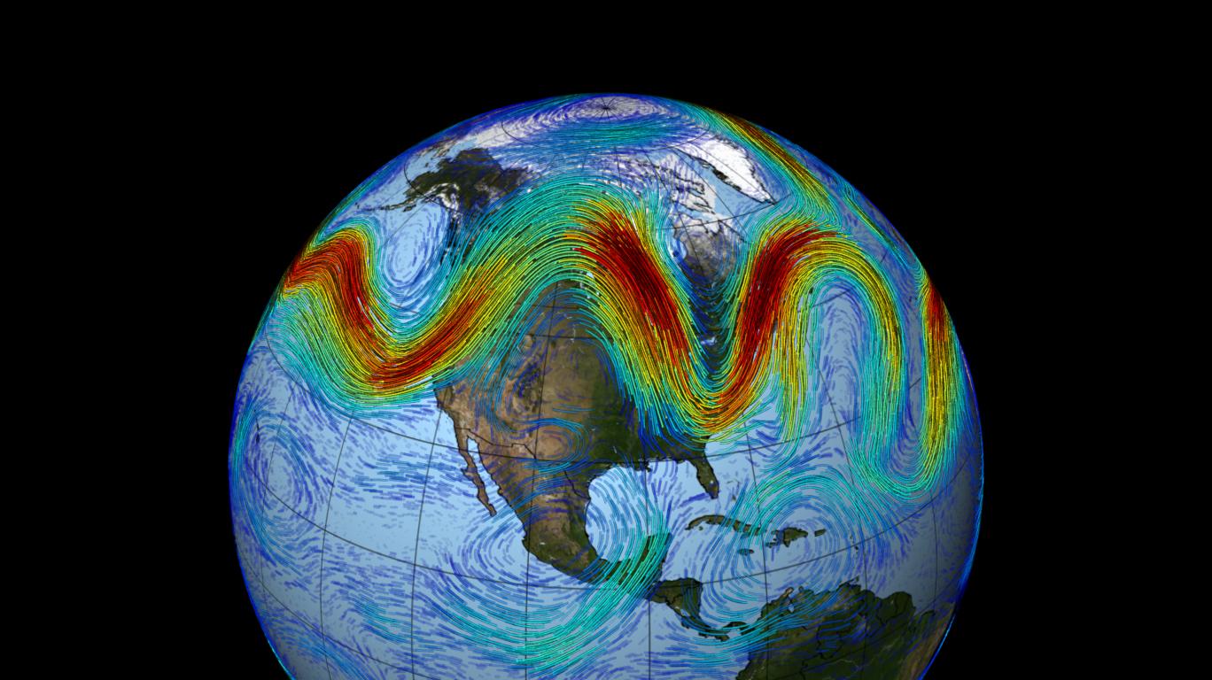 The polar jet stream carries weather around the Northern Hemisphere. Climate researcher Jenifer Francis believes the rapidly warming Arctic is slowing and warping the jet stream, allowing Arctic air to spill farther south in some places.
