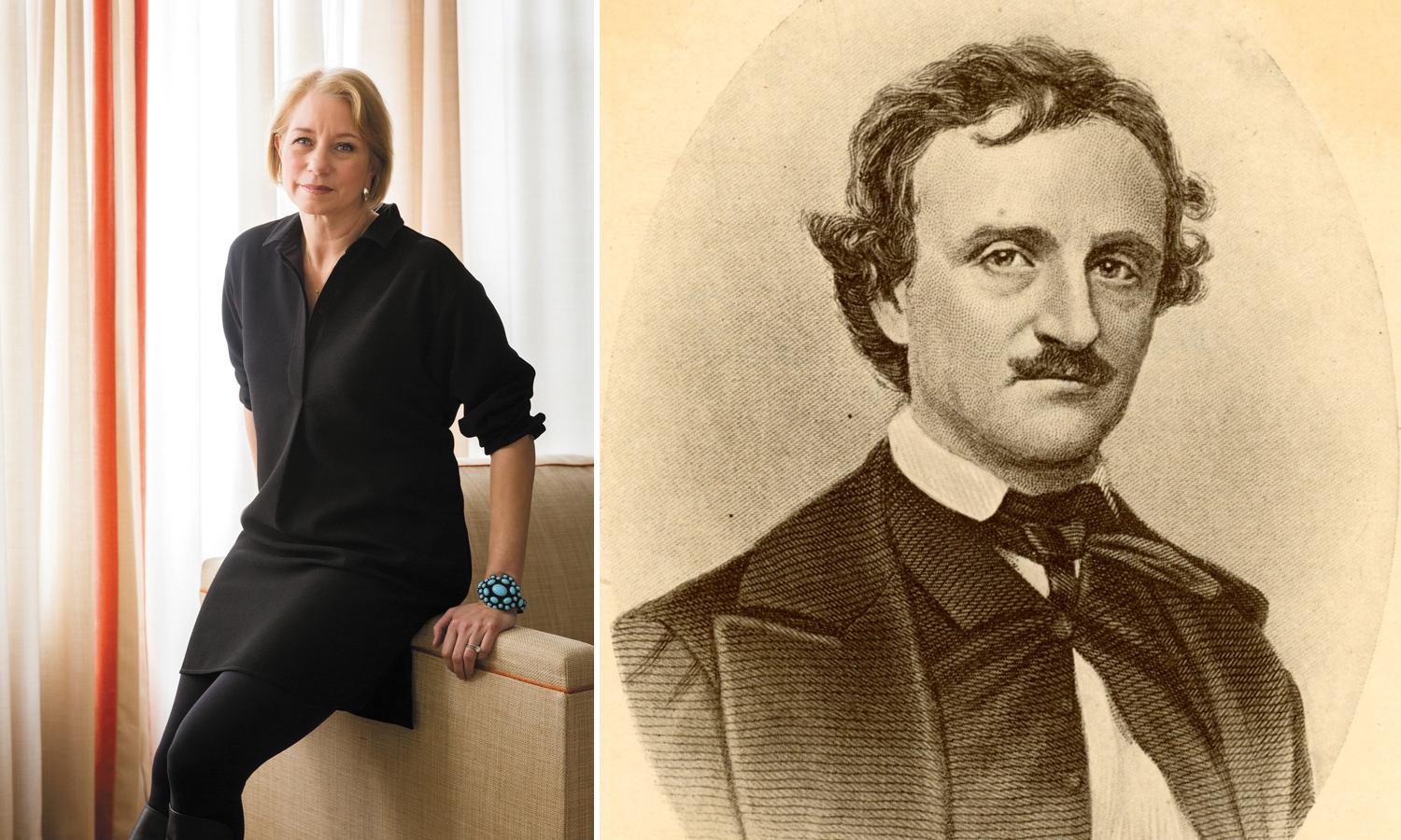 Laura Lippman and Edgar Allan Poe.