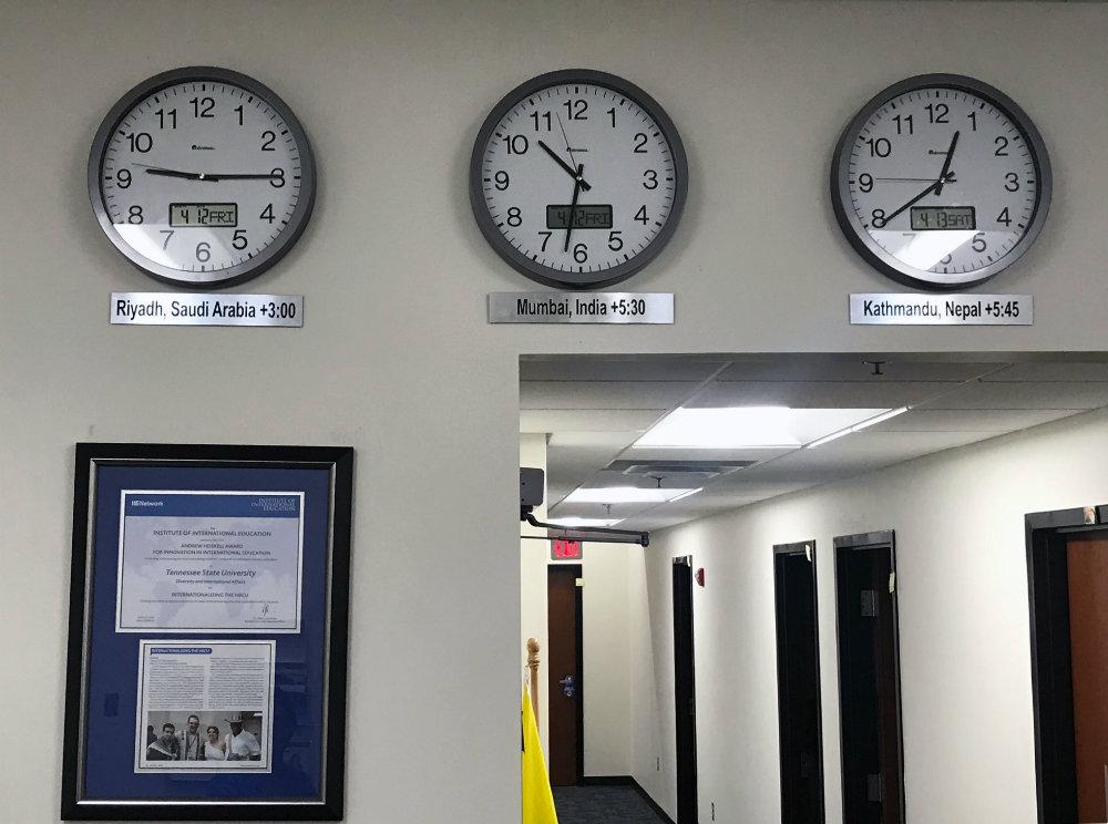 World clocks at Tennessee State University
