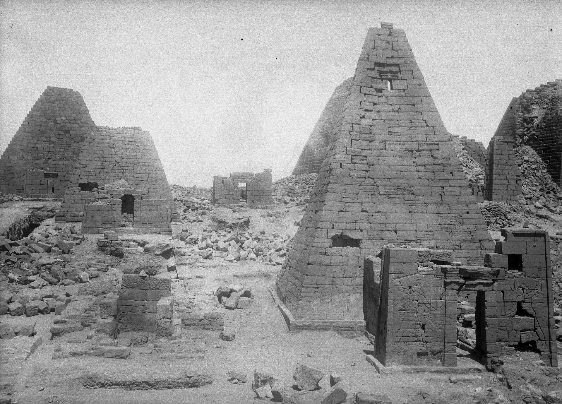 Begrawiya: North Cemetery at Meroe, Pyramids N 32 and N 19, April 12, 1921