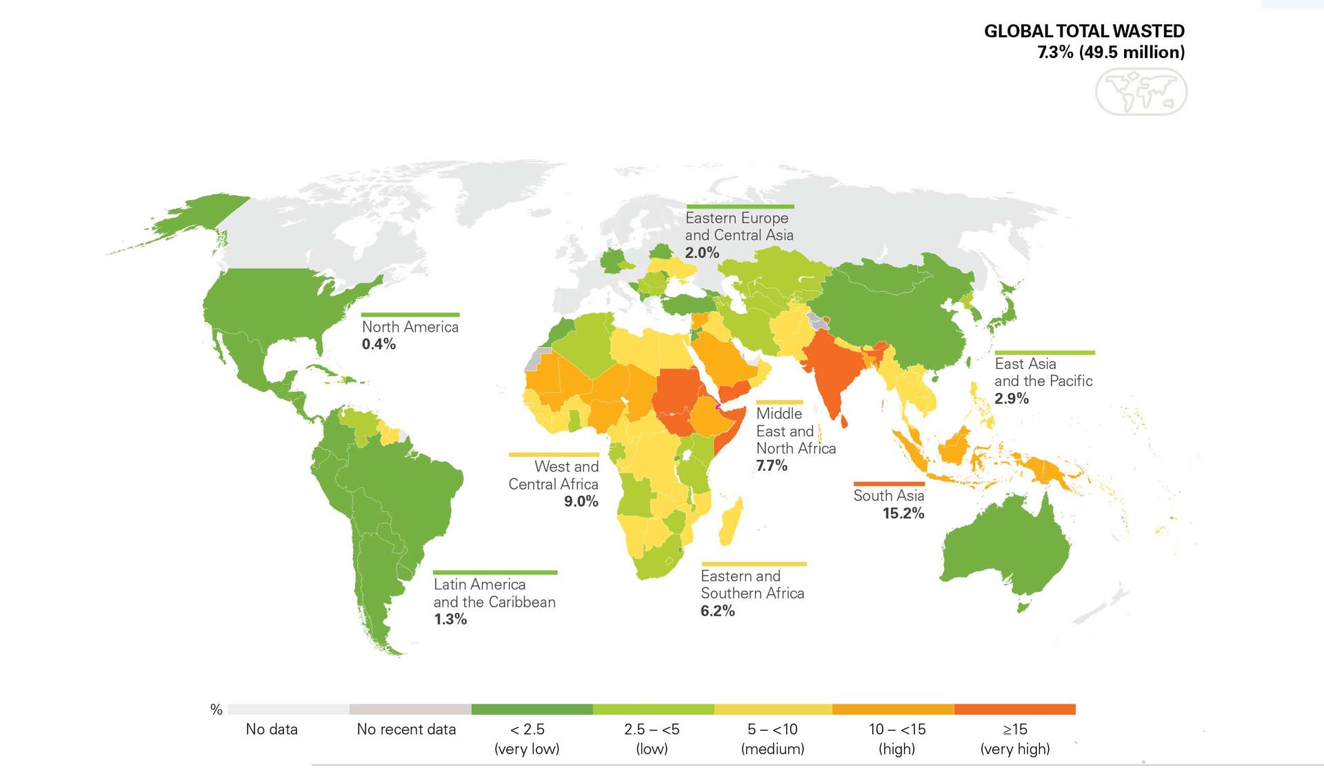 A world map shows rates of underweight children under 5