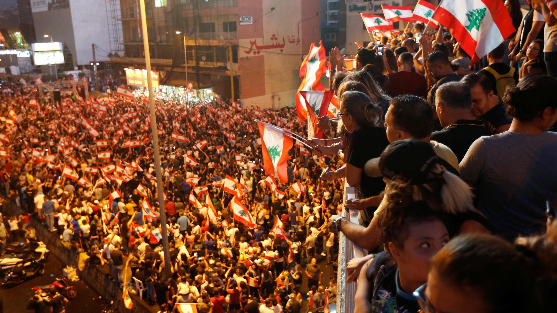 A birds-eye-view of protests in Lebanon.