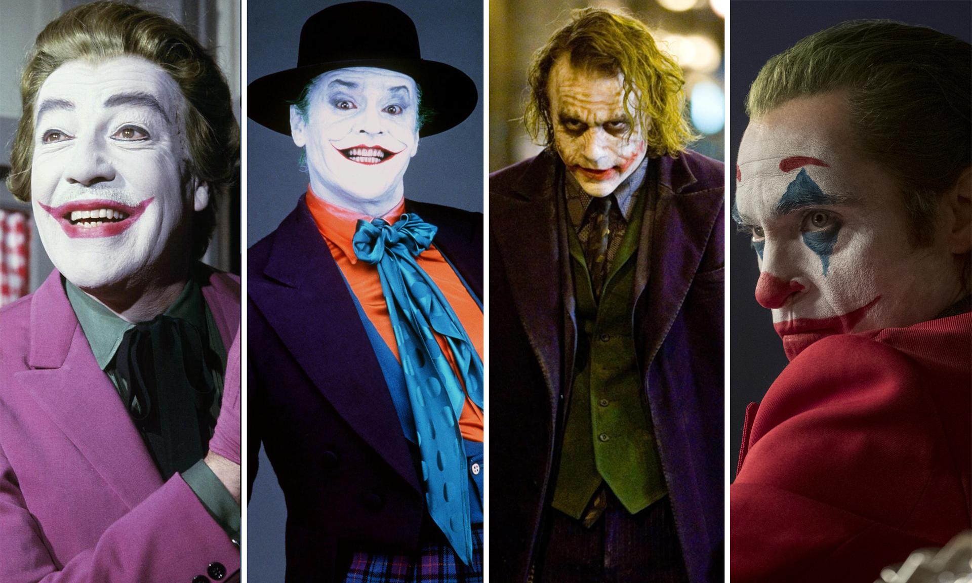 Send in the clowns: Cesar Romero, Jack Nicholson, Heath Ledger, Joaquin Phoenix.