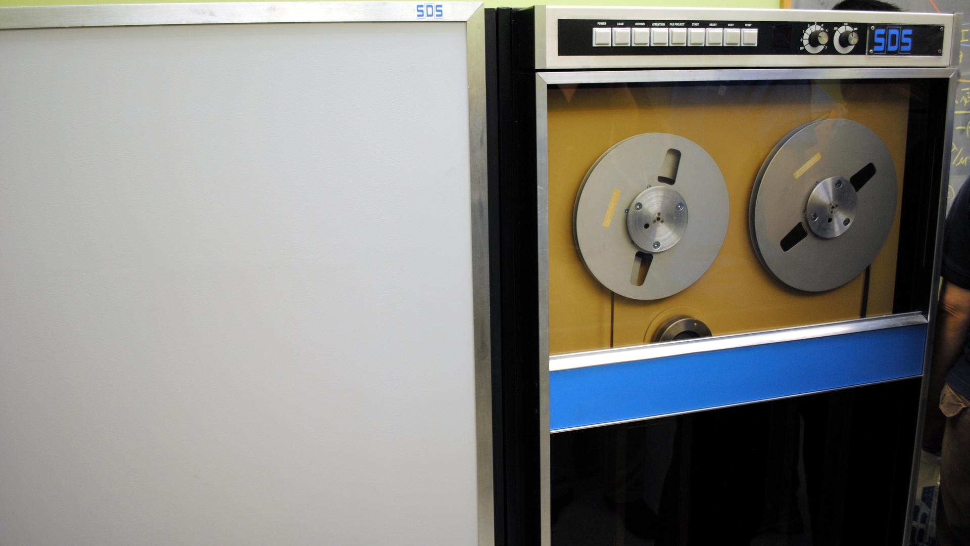 This SDS Sigma 7 computer sent the first message over the predecessor of the internet in 1969. 